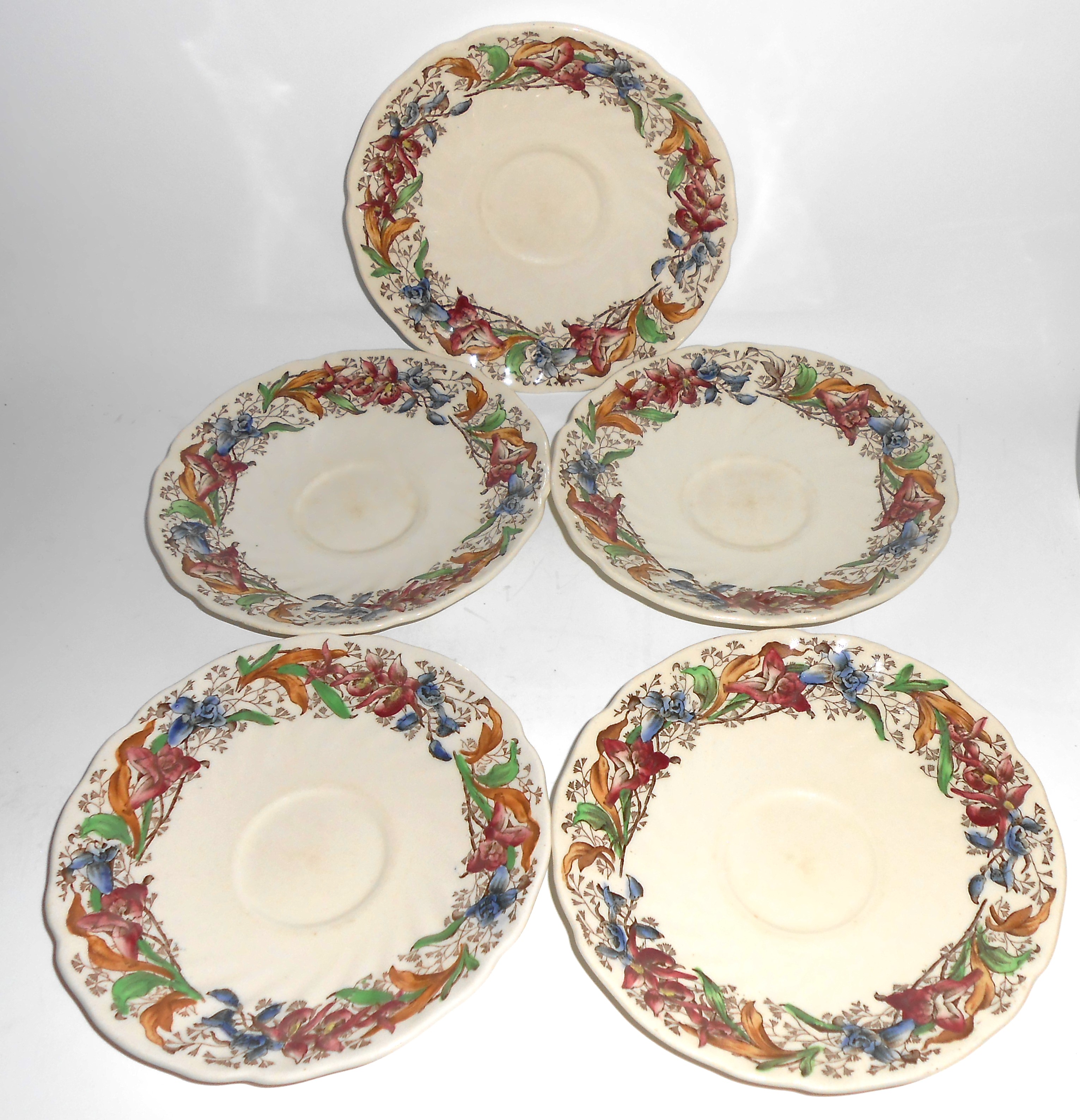 Royal Doulton China Tintern Set/5 Saucers