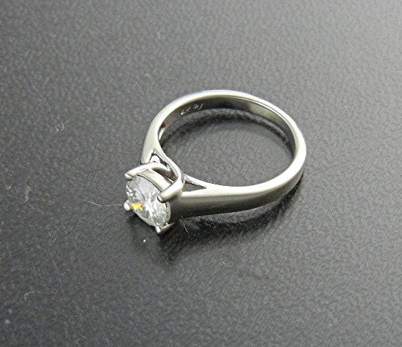 Ring 14K White Gold 1Ct Moissanite Diamond Ring