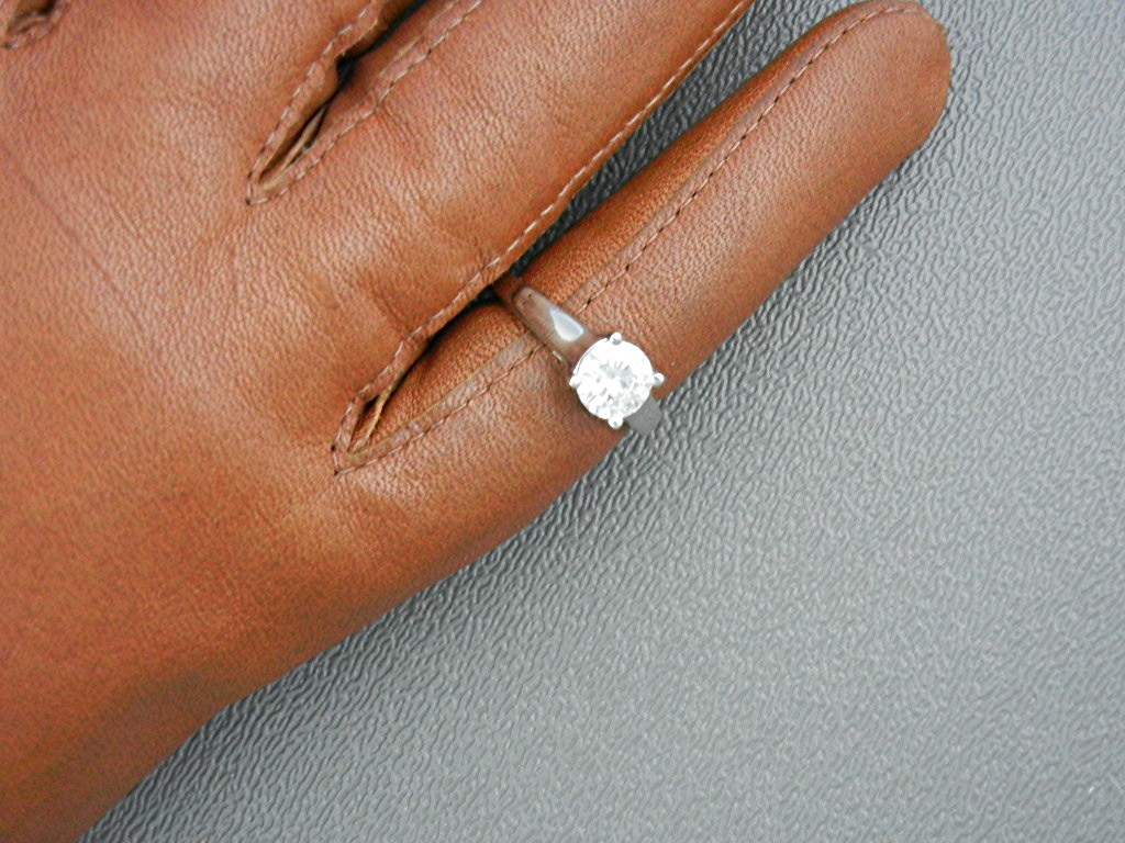 Ring 14K White Gold 1Ct Moissanite Diamond Ring