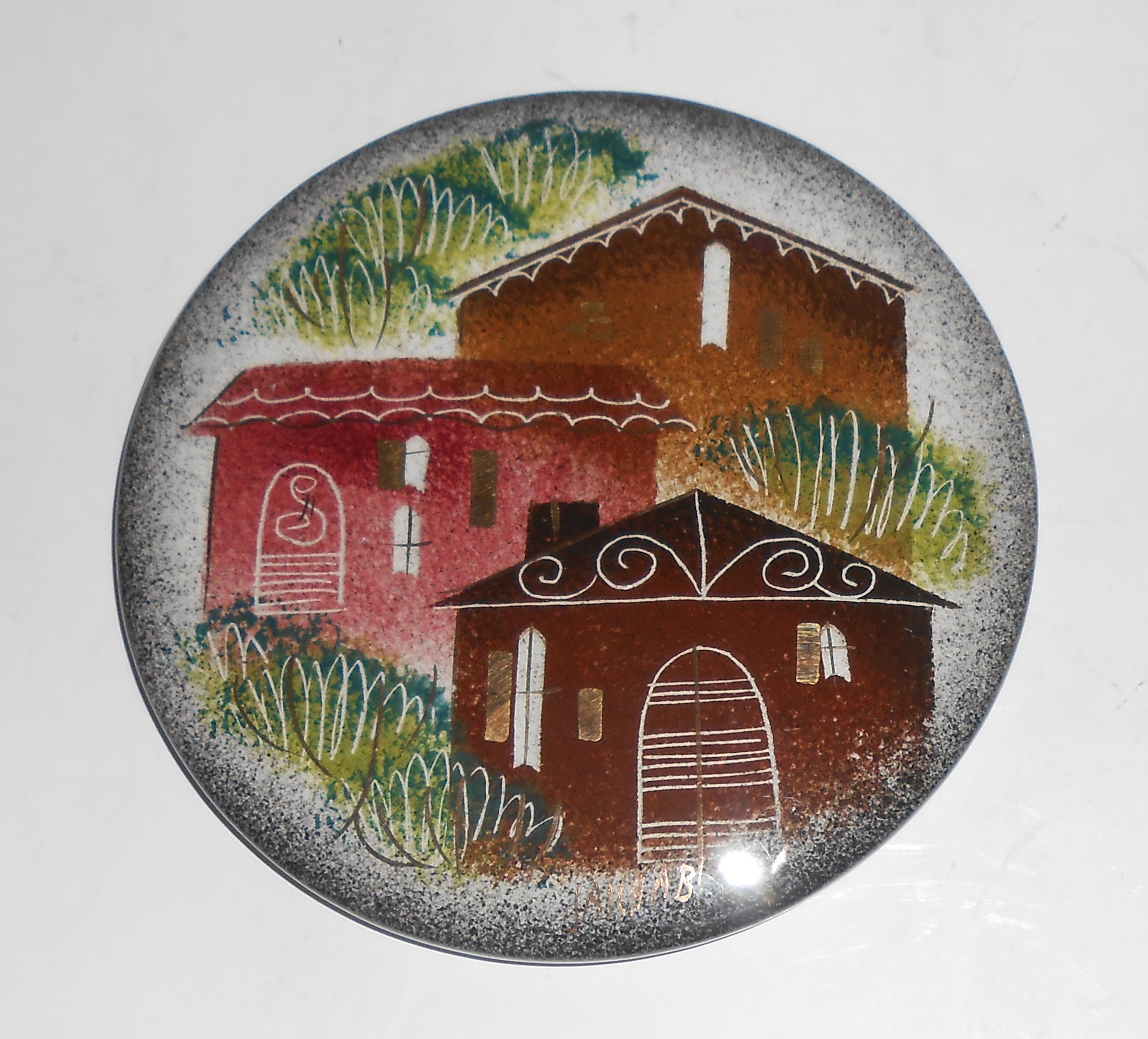 Sascha Brastoff Pottery Houses Tea Tile Carafe Trivet