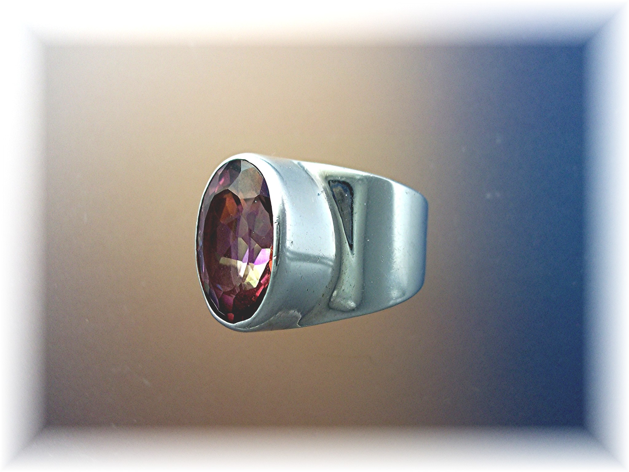 Ring Sterling Silver Starborn Bezel Set Pink Quartz
