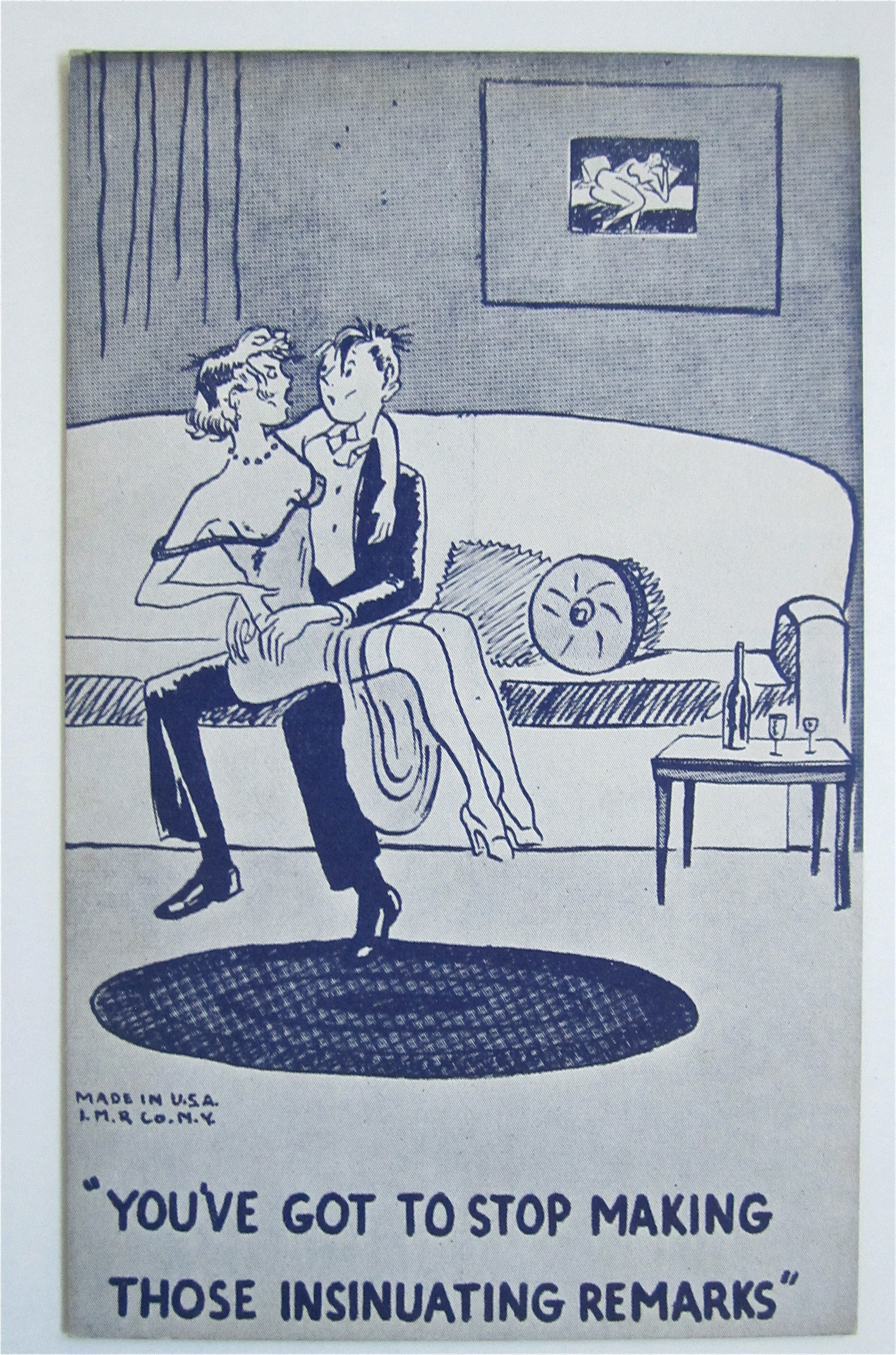 Stop Making Those Insinuating Remarks Postcard