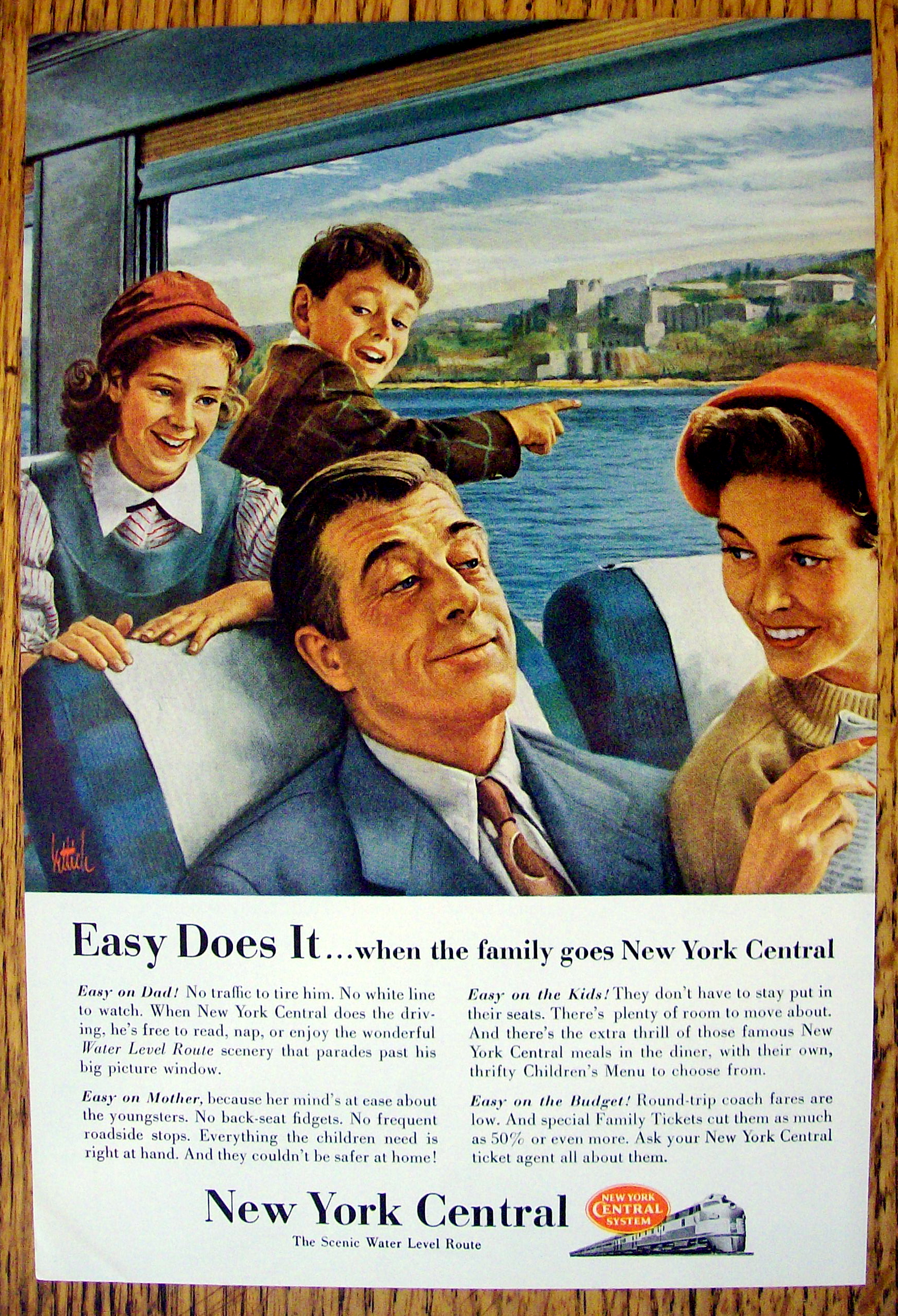 1954 New York Central System with Family on a Train