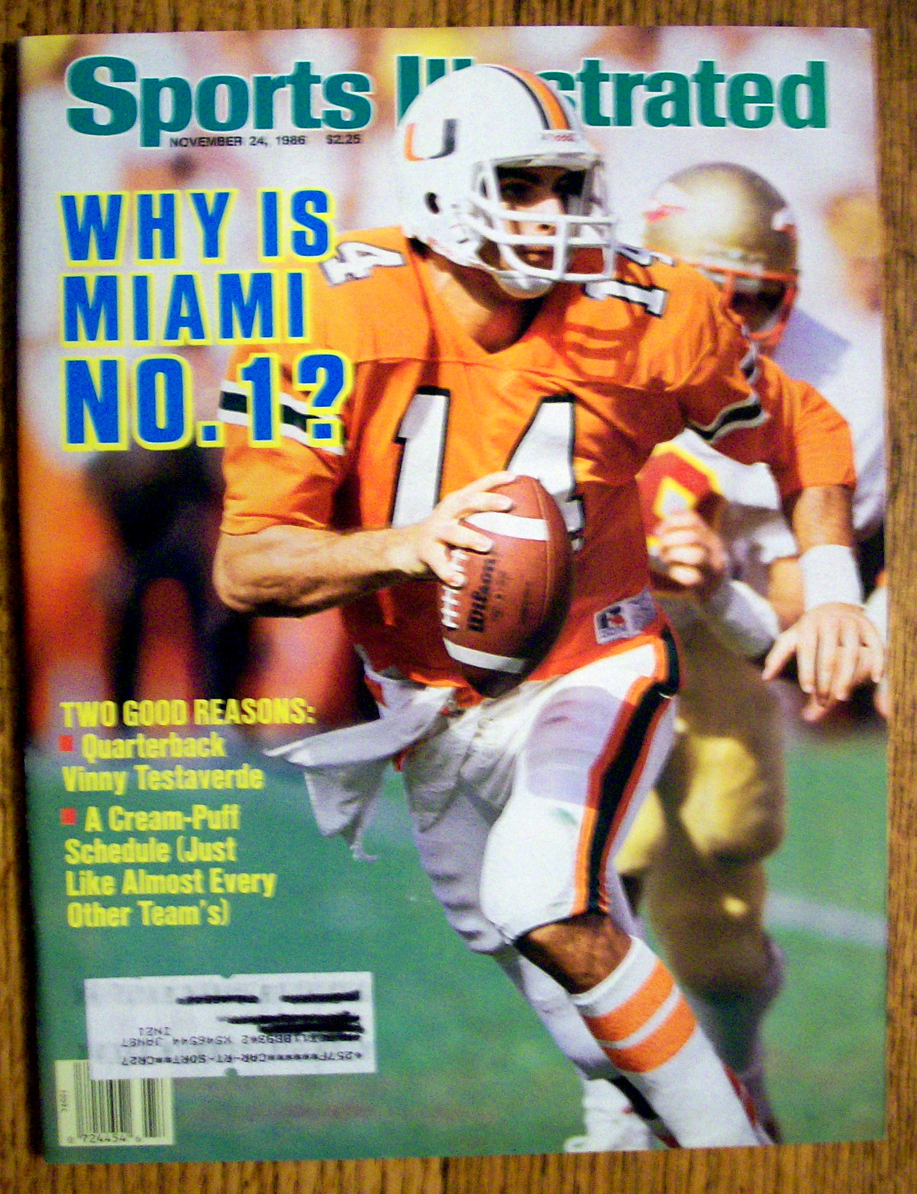 Sports Illustrated Magazine-November 24, 1986-Miami