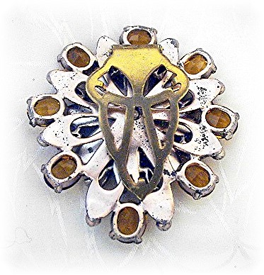Dress Clip Citrine Glass Antique