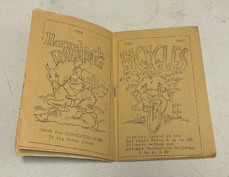 Vintage WWII Santa Barbara Army Redistribution Station Entertainment & Recreation Bulletin Pamphlet