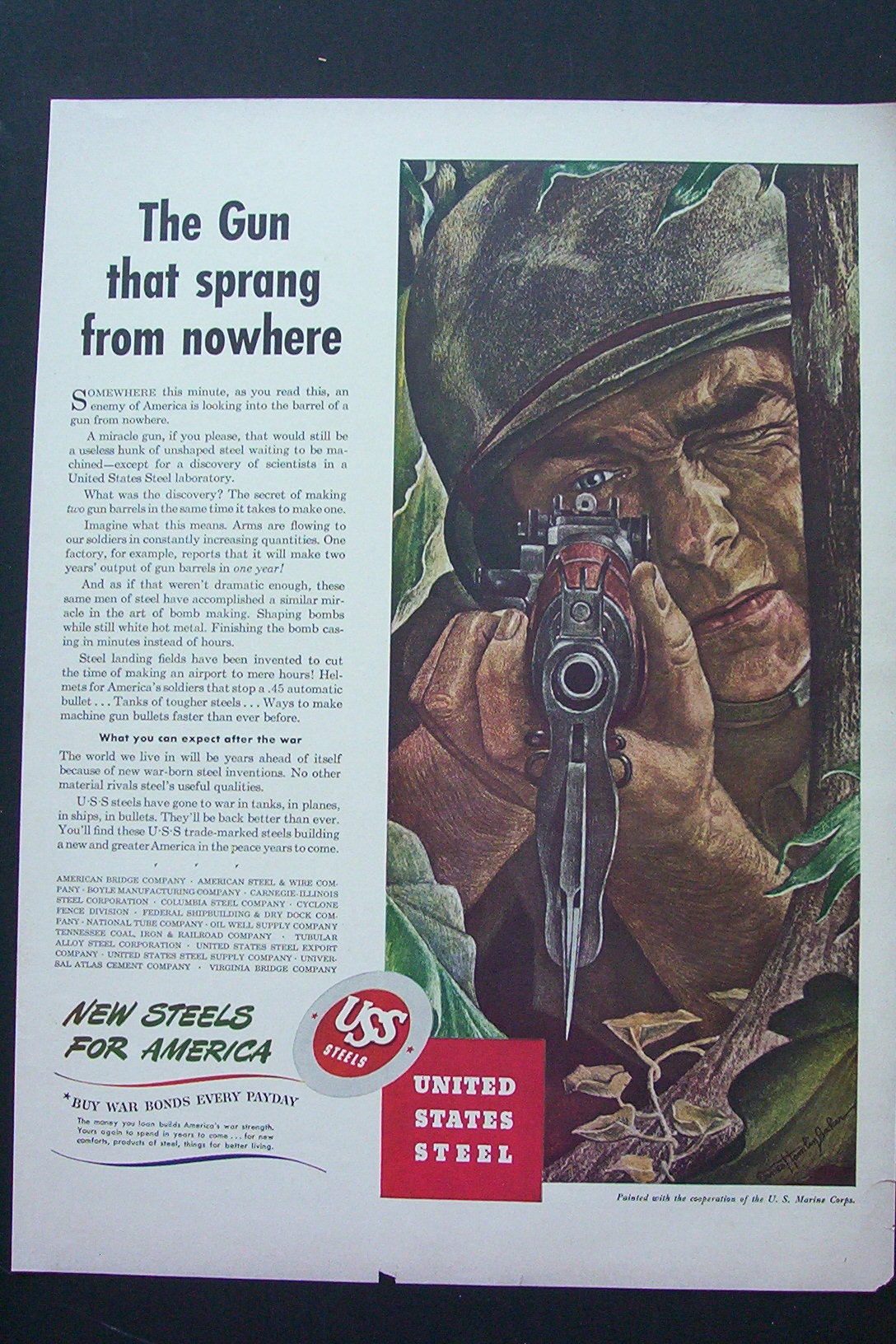 1943 United States Steel with Soldier Aiming a Gun