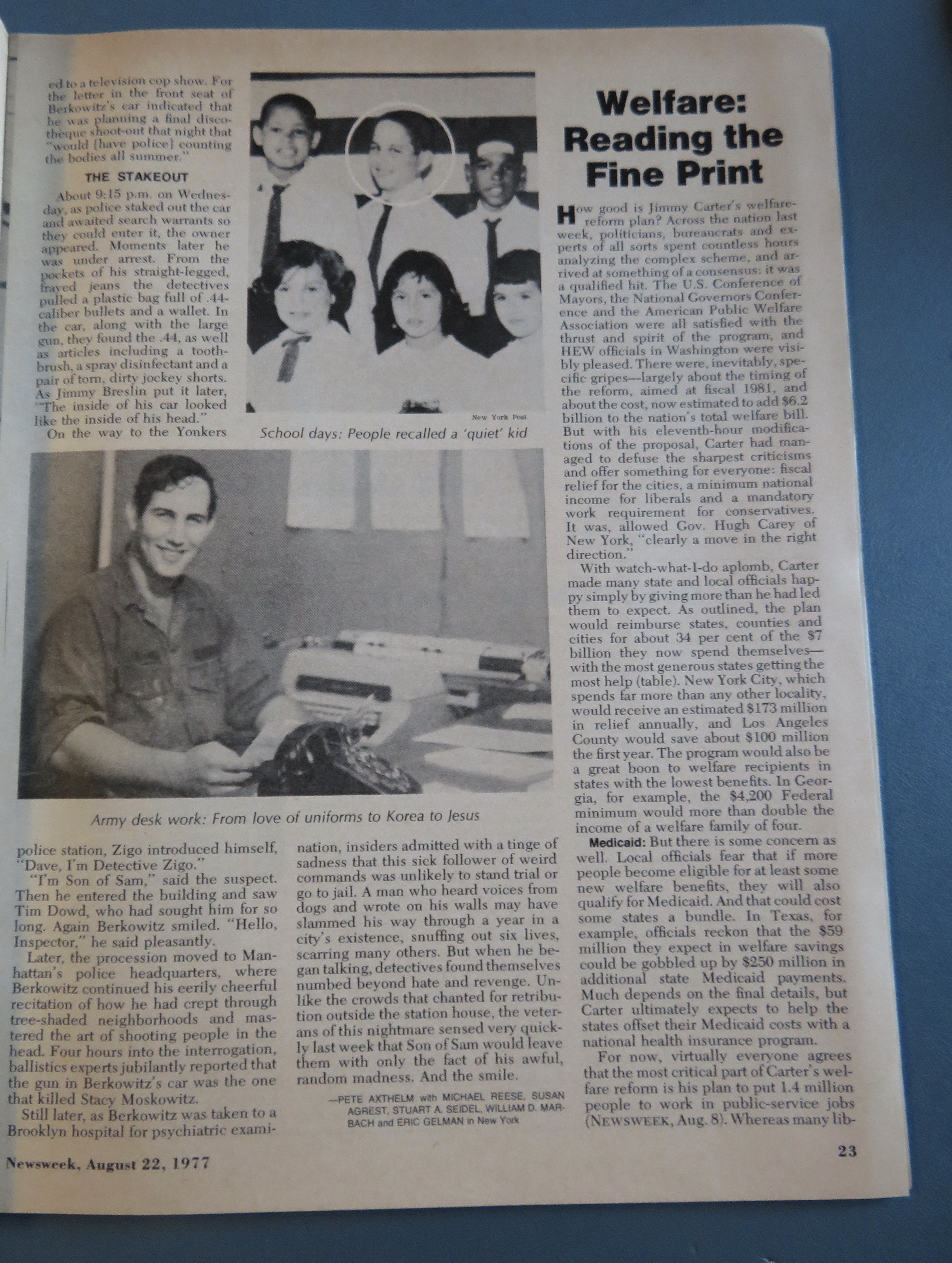 Newsweek Magazine August 22, 1977 The Son Of Sam