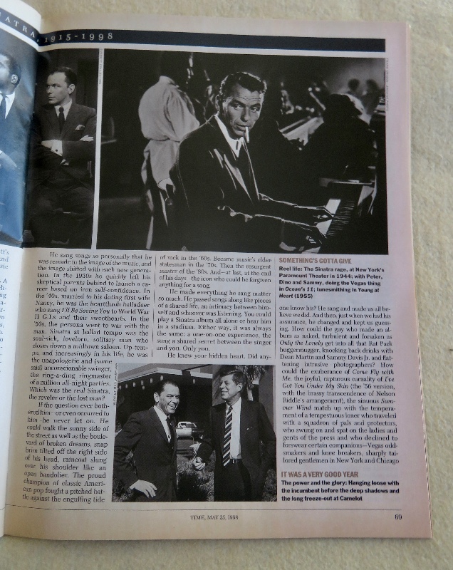Time Magazine May 25, 1998 Francis Albert Sinatra (1915-1998)