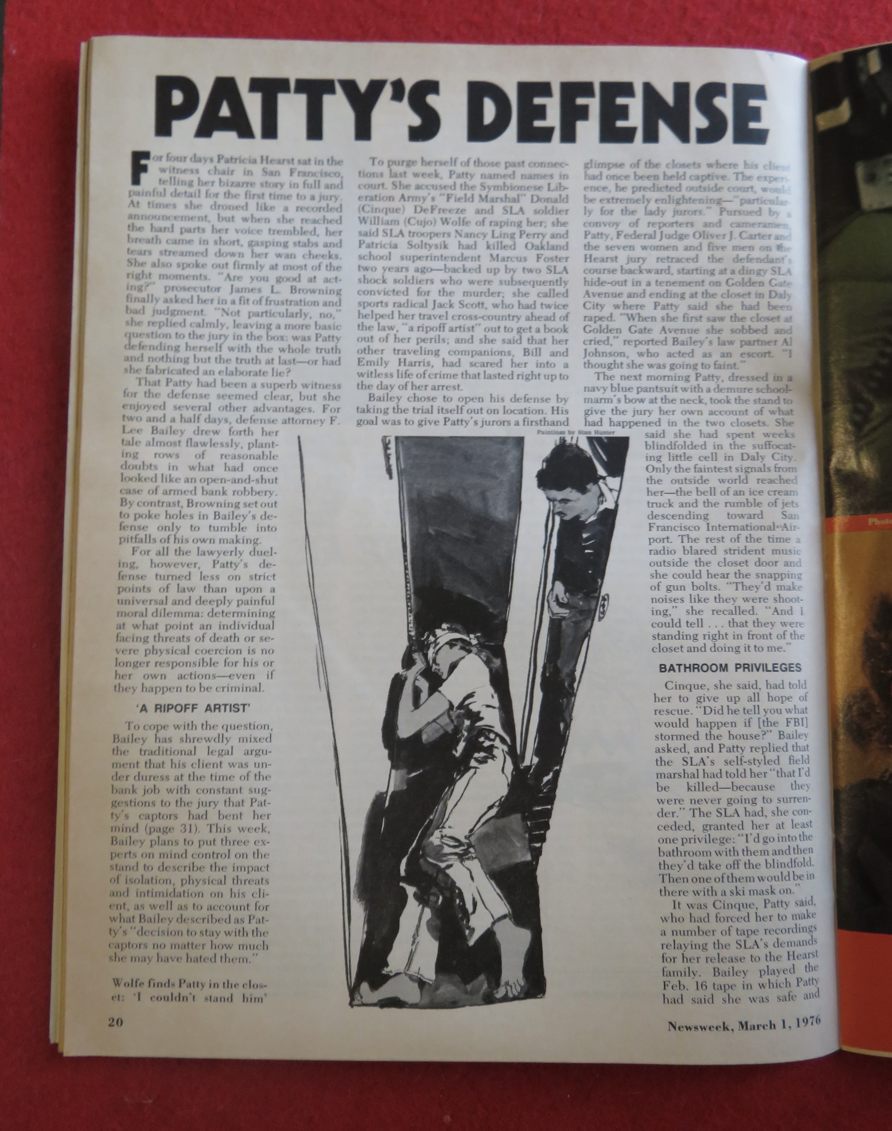Newsweek Magazine March 1, 1976 Patty's Defense