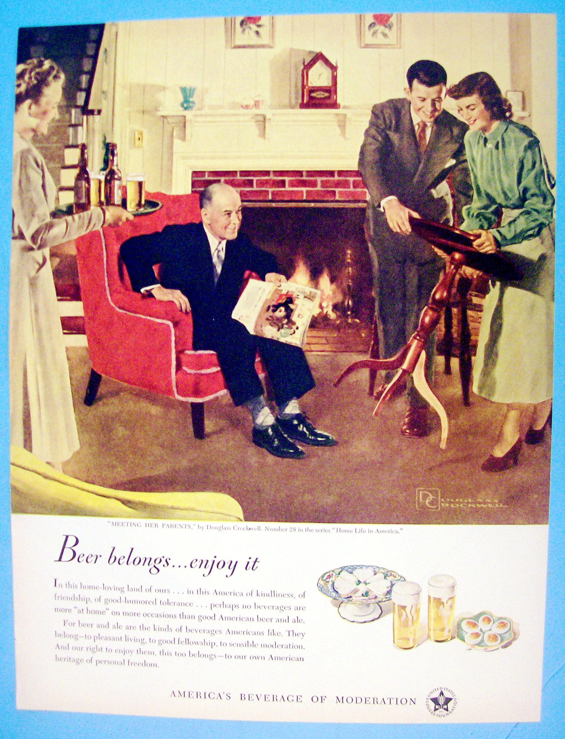 1949 Meeting Her Parents By Douglas Crockwell