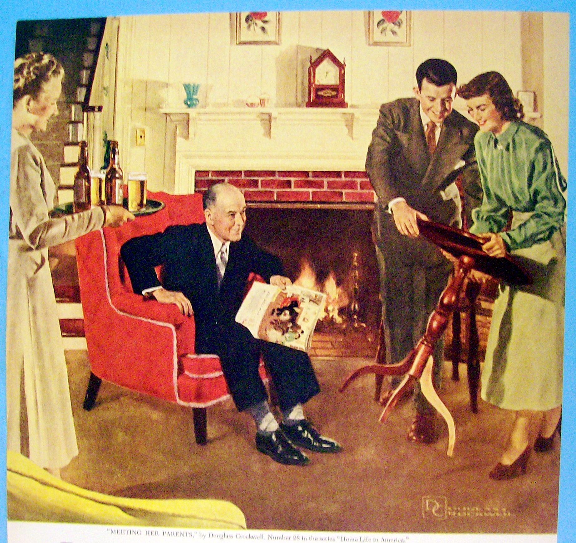 1949 Meeting Her Parents By Douglas Crockwell