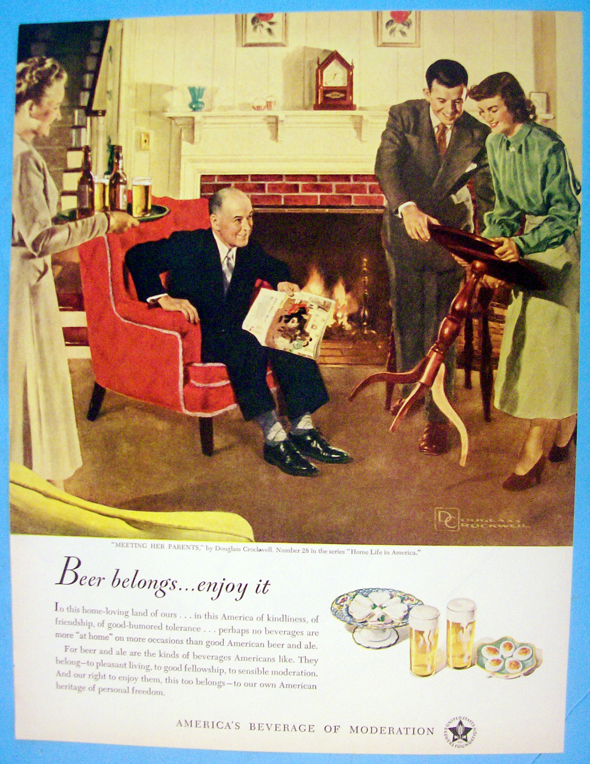 1949 Meeting Her Parents By Douglas Crockwell
