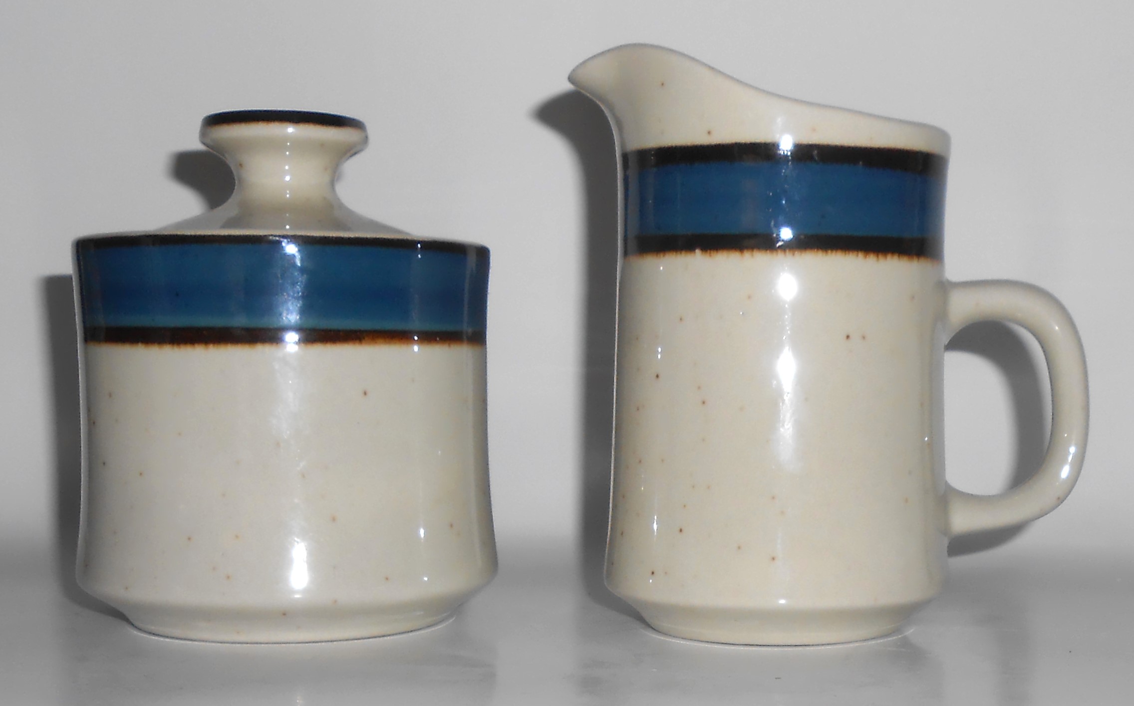 Sango China Pottery Rainbow Mariana Creamer & Sugar B