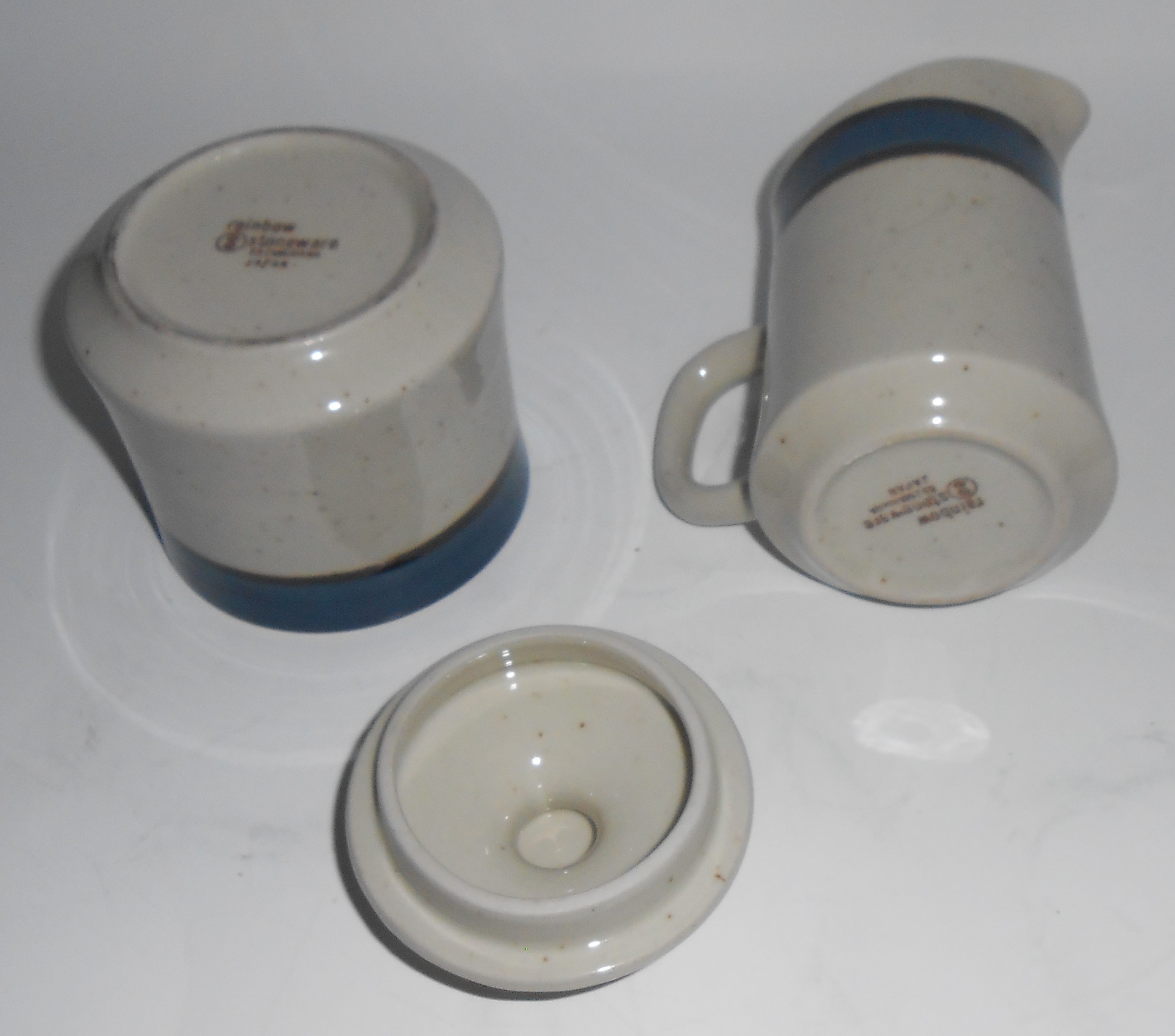 Sango China Pottery Rainbow Mariana Creamer & Sugar B