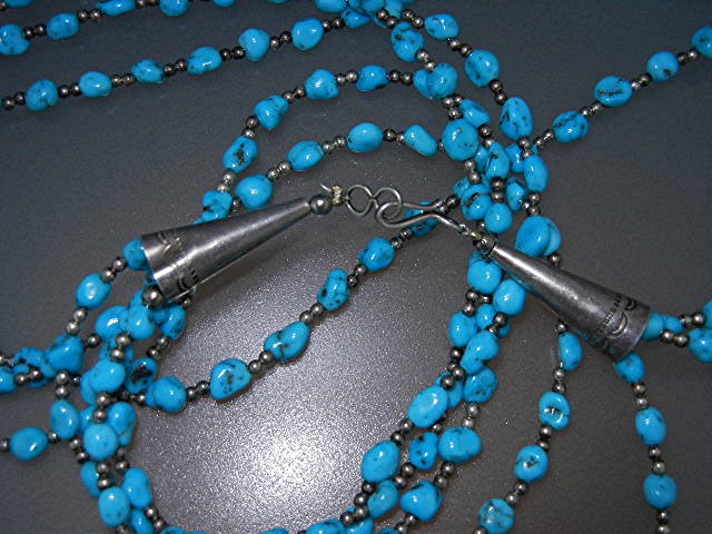 Navajo Sleeping Beauty Turquoise Sterling Silver Neckla