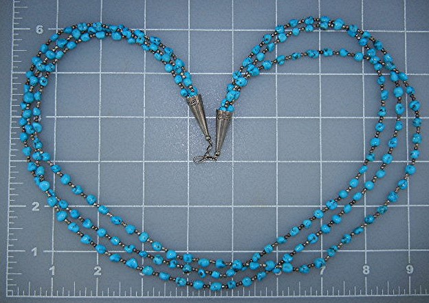 Navajo Sleeping Beauty Turquoise Sterling Silver Neckla