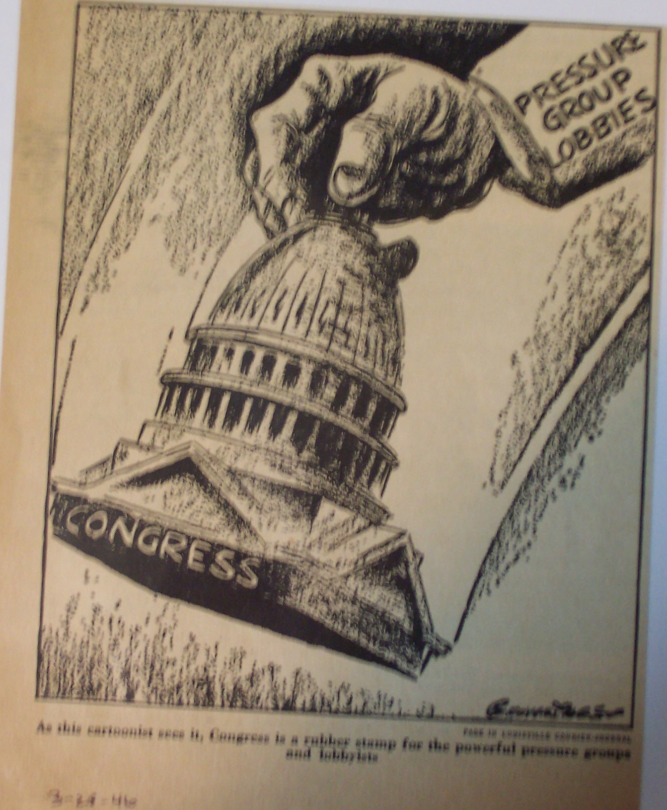 Political Cartoon - March 25, 1946 Congress/Lobbyists