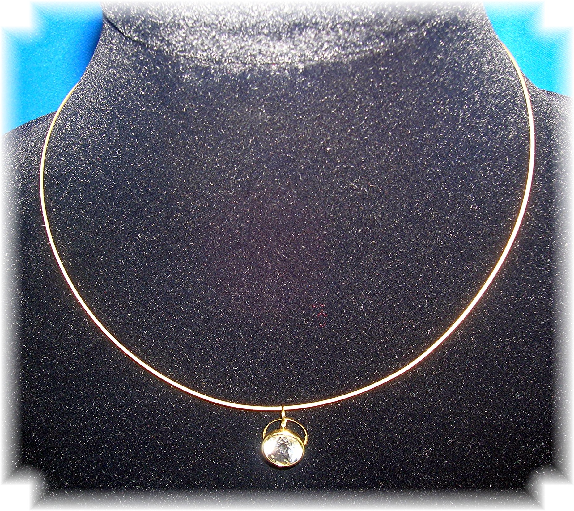 14K Yellow Gold Fexible Necklace with 2 Pendants