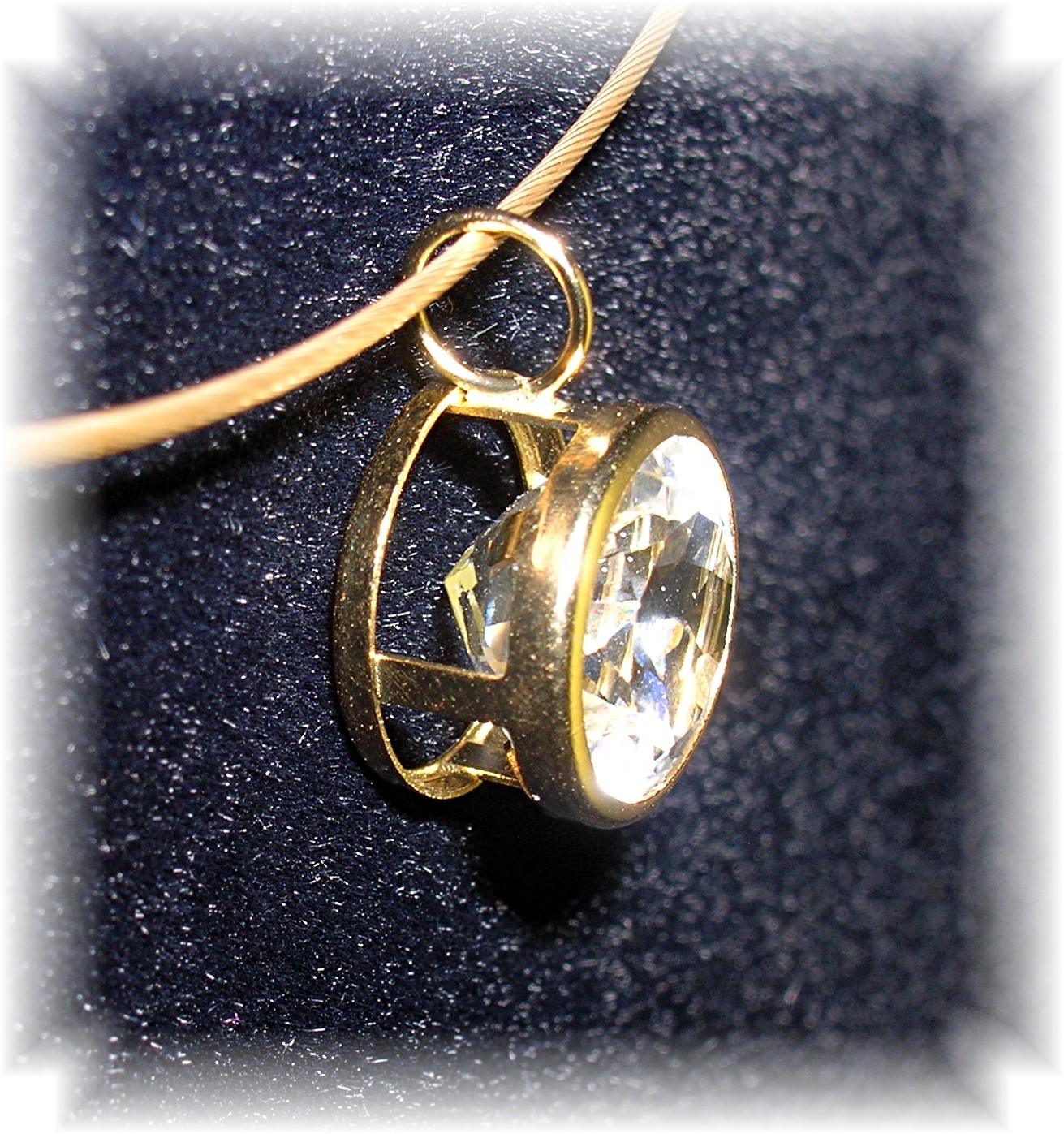 14K Yellow Gold Fexible Necklace with 2 Pendants