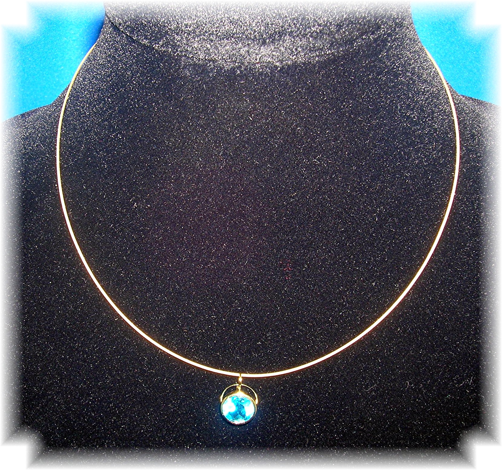 14K Yellow Gold Fexible Necklace with 2 Pendants