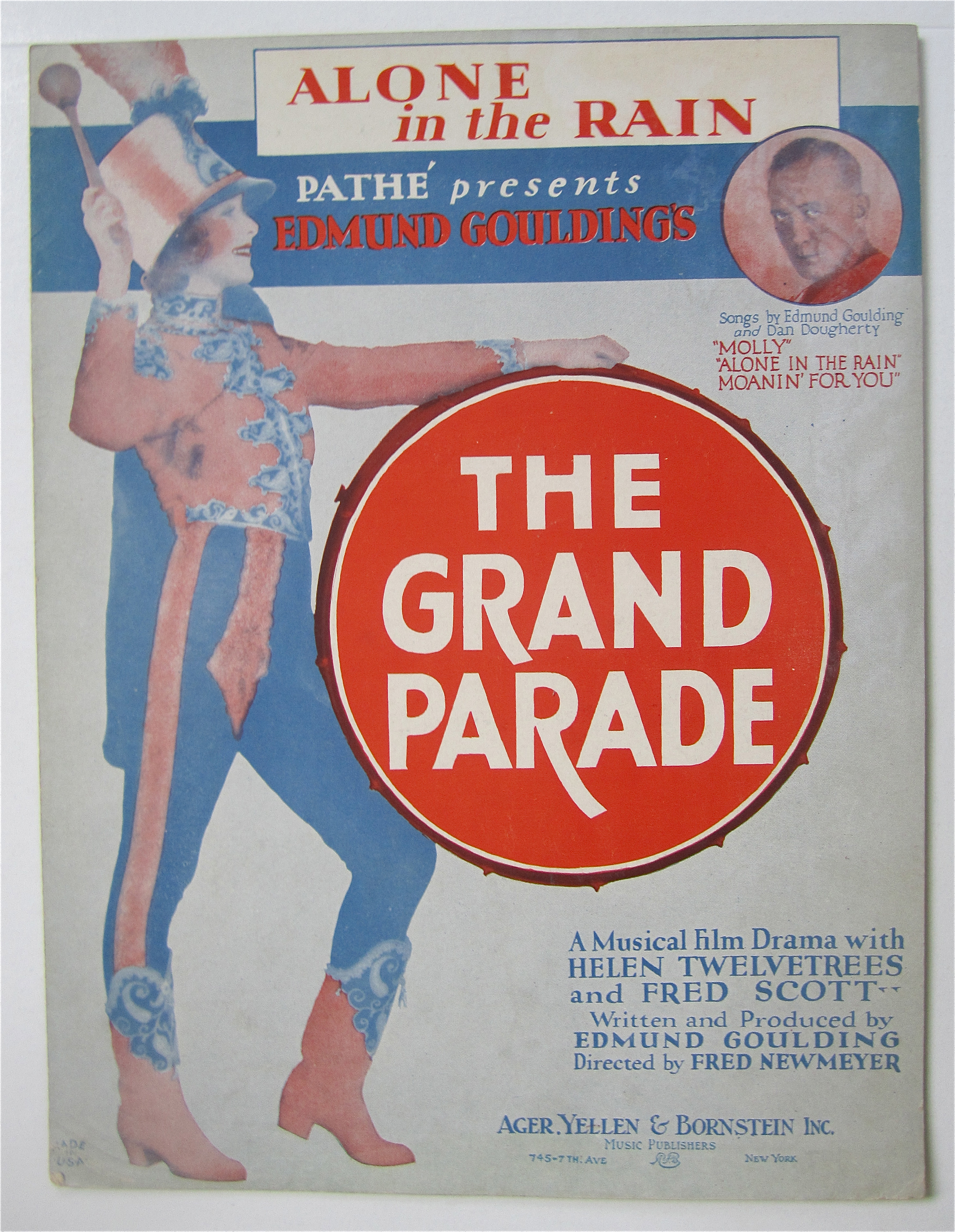 Sheet Music 1929 Alone In The Rain