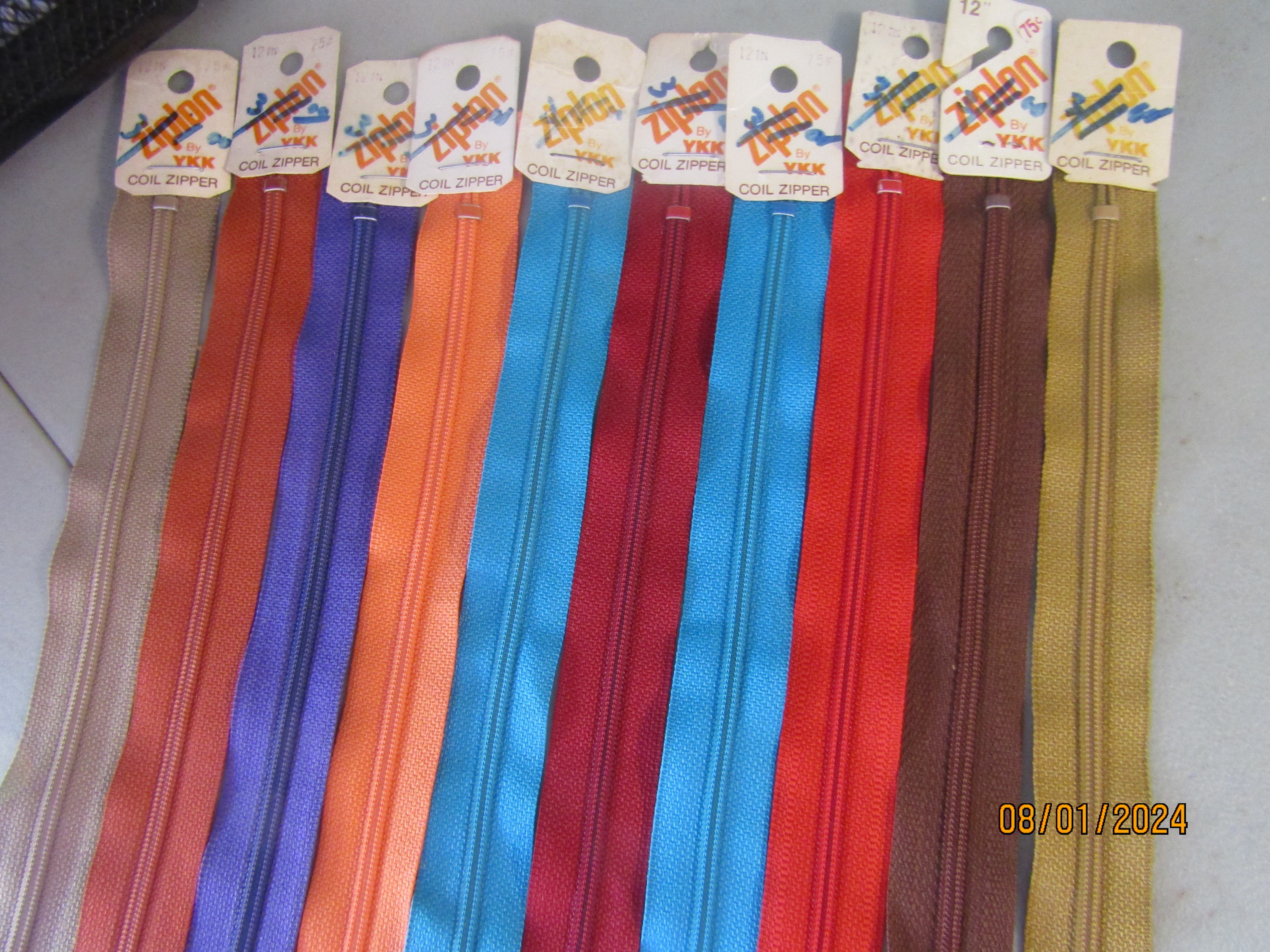 Vintage Ziplon Various Colors Coil Zippers Lot 13