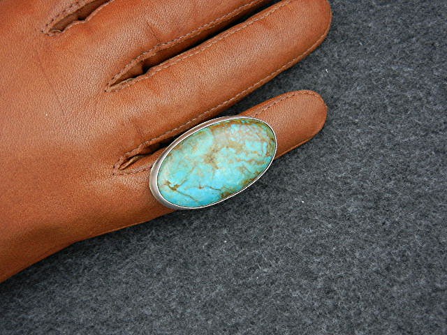 David Troutman  Sterling Silver Kingman Turquoise Ring