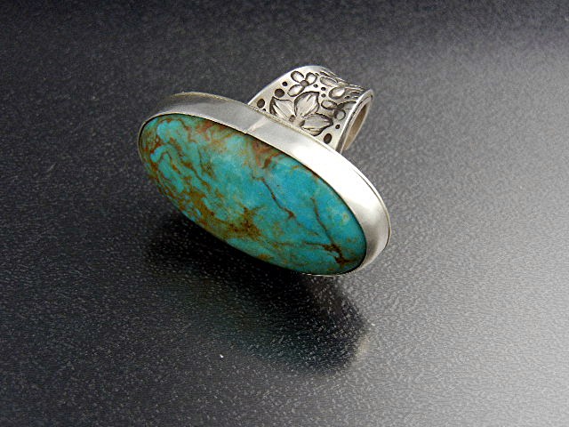 David Troutman  Sterling Silver Kingman Turquoise Ring