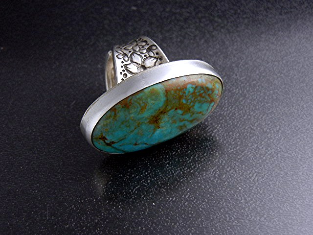 David Troutman  Sterling Silver Kingman Turquoise Ring