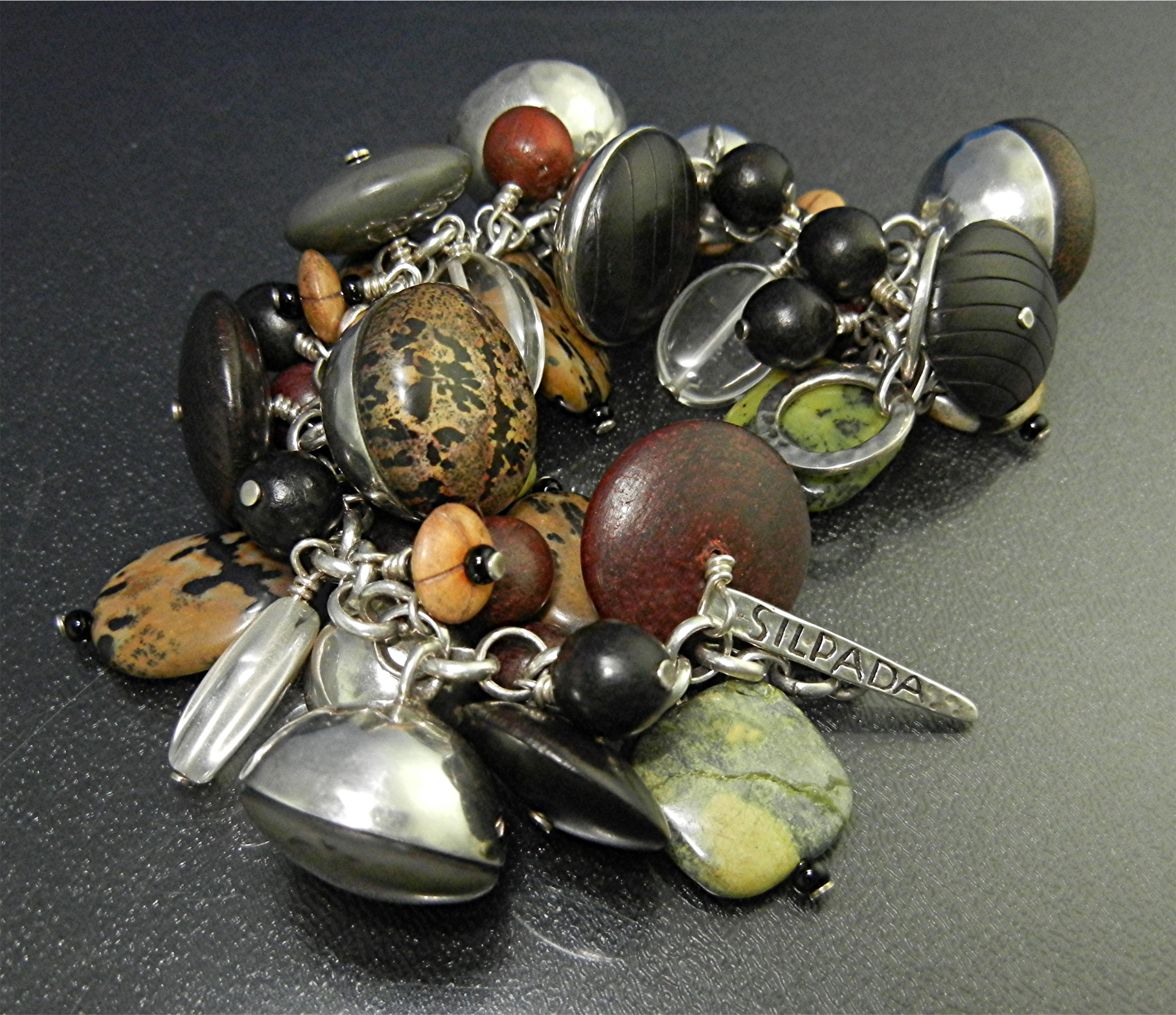 Silpada Sterling Silver Multi Charms 8.5 Inch Bracelet