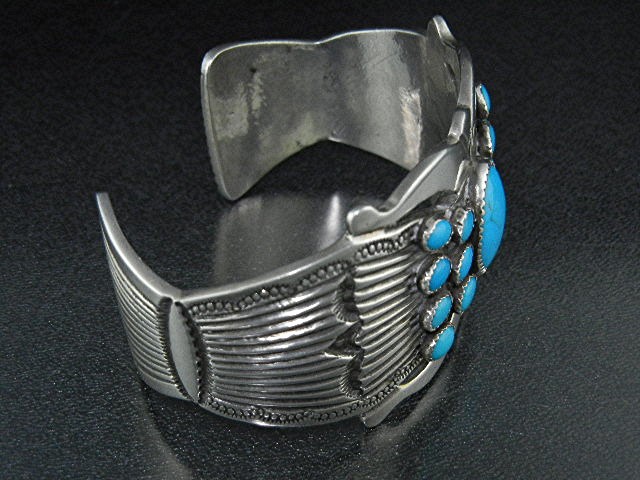 Rick Martinez Sterling Silver Turquoise Bracelet Navajo