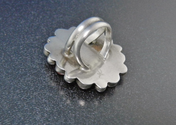 Navajo Mediterranean Coral Sterling Silver Ring