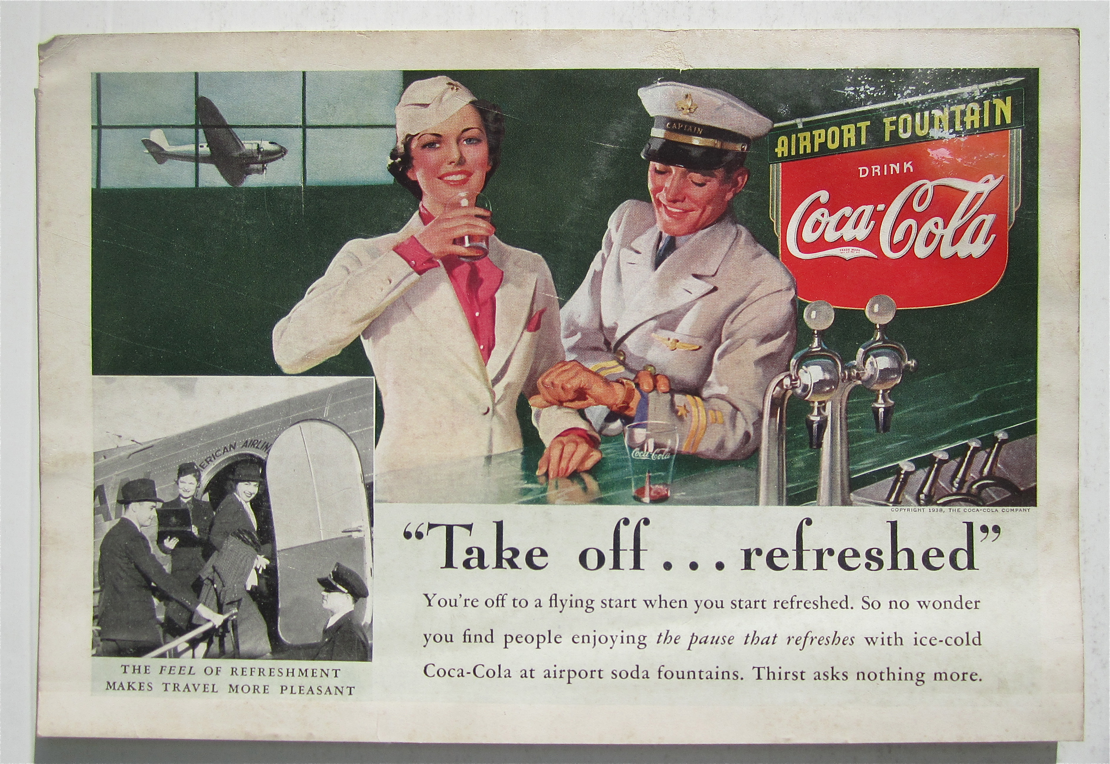 1938 Coca-Cola (Coke) with Man & Woman by Soda Counter
