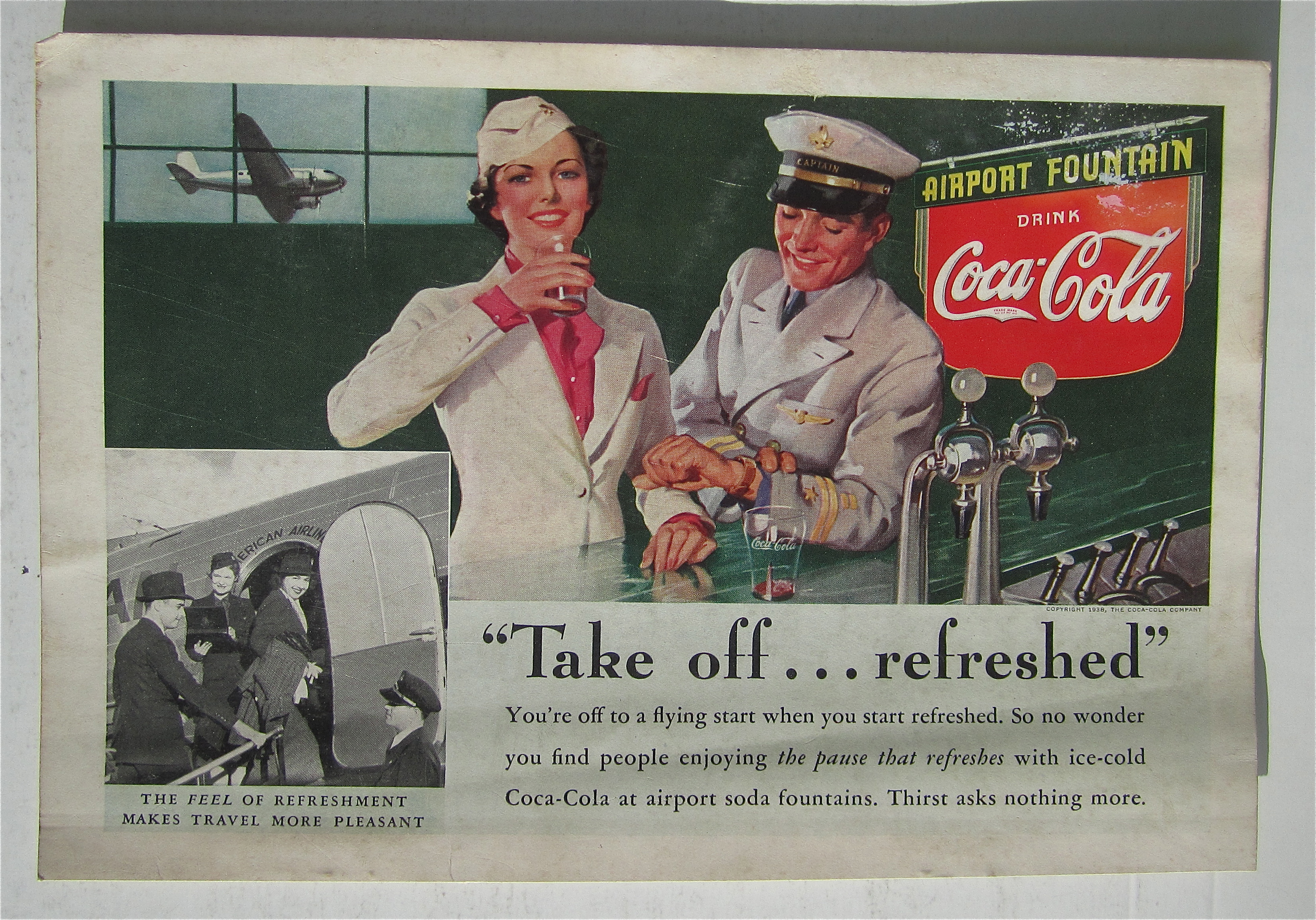 1938 Coca-Cola (Coke) with Man & Woman by Soda Counter