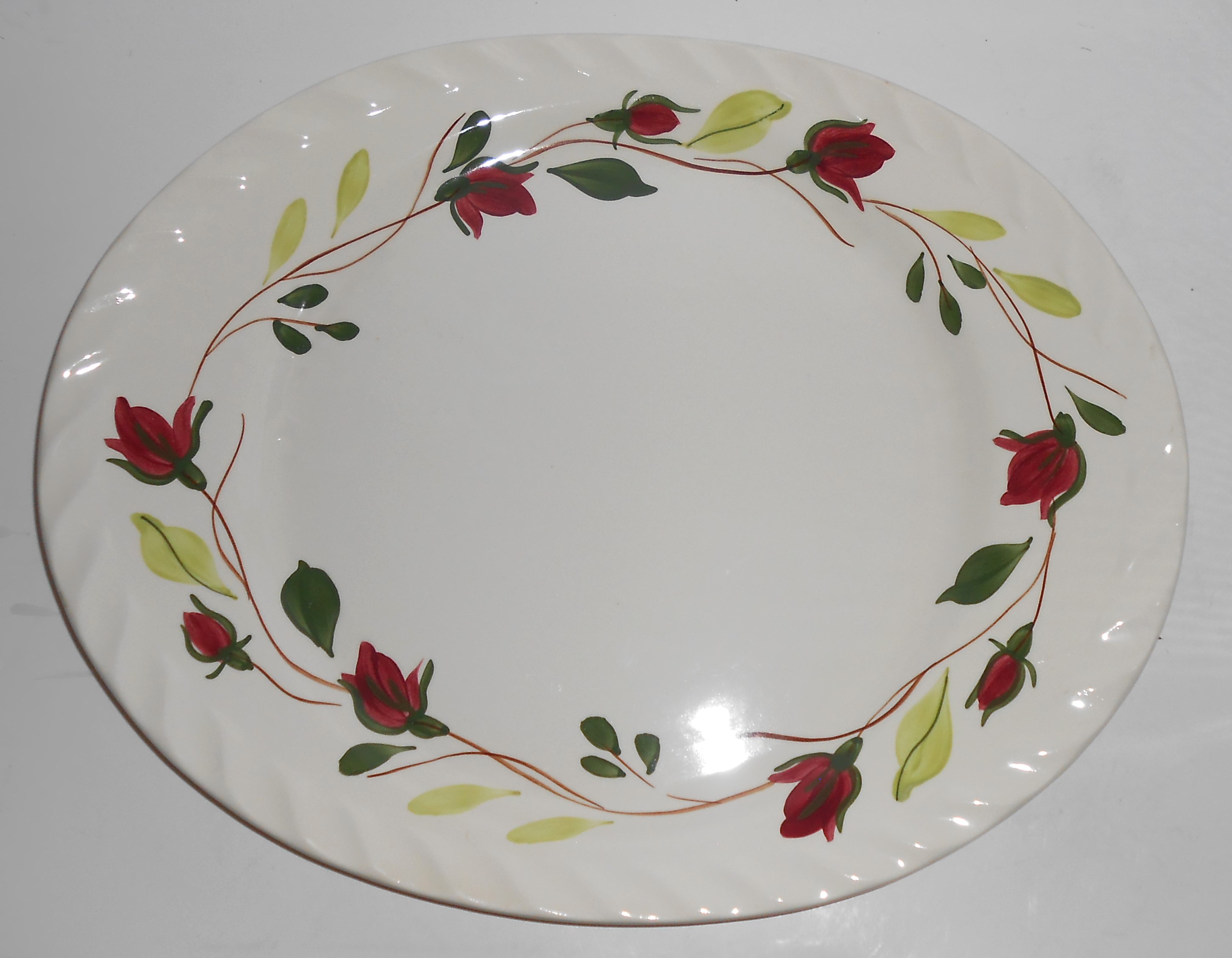 Blue Ridge Pottery Ring 'O Roses LARGE Platter