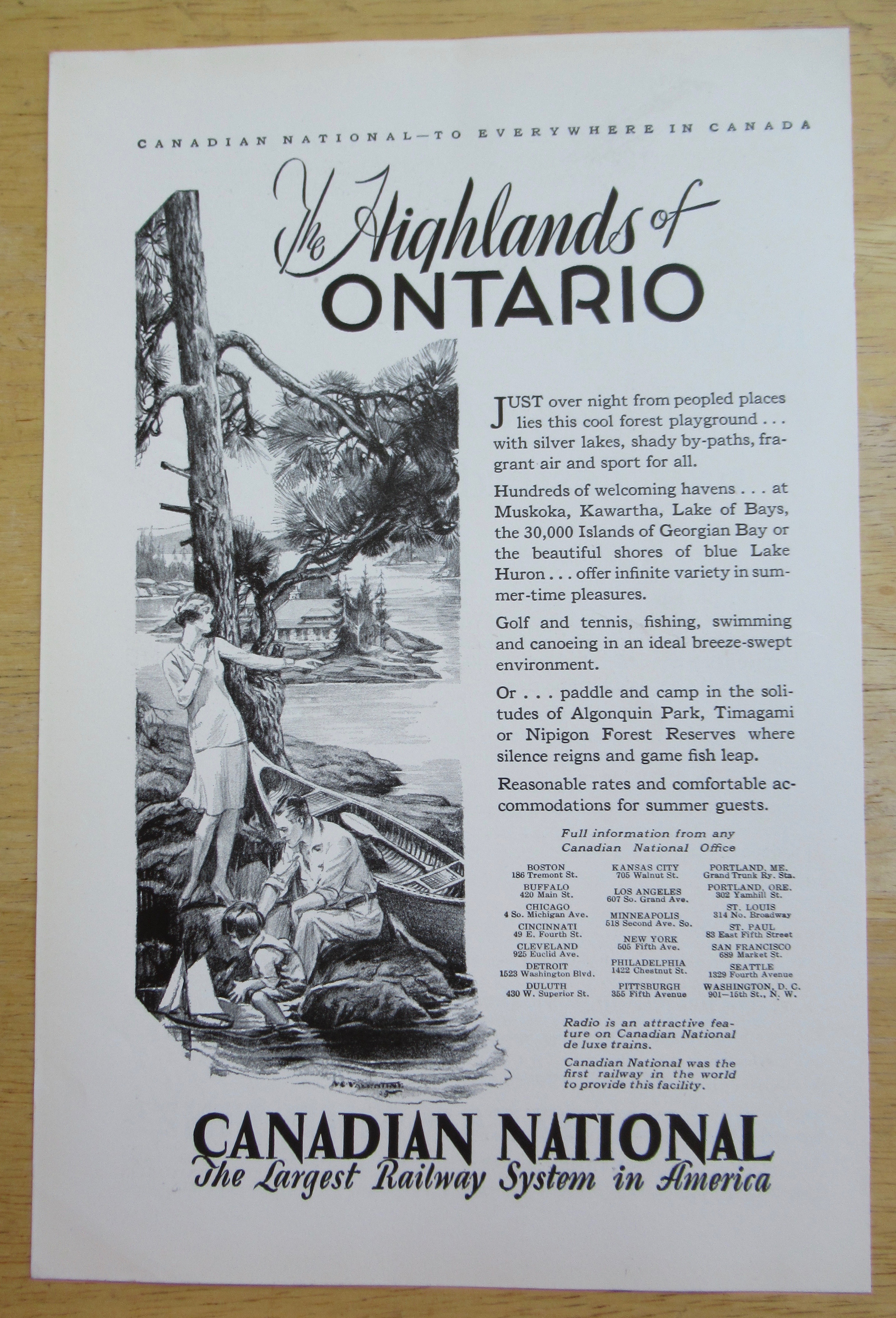 1930 Canadian National with Highlands of Ontario