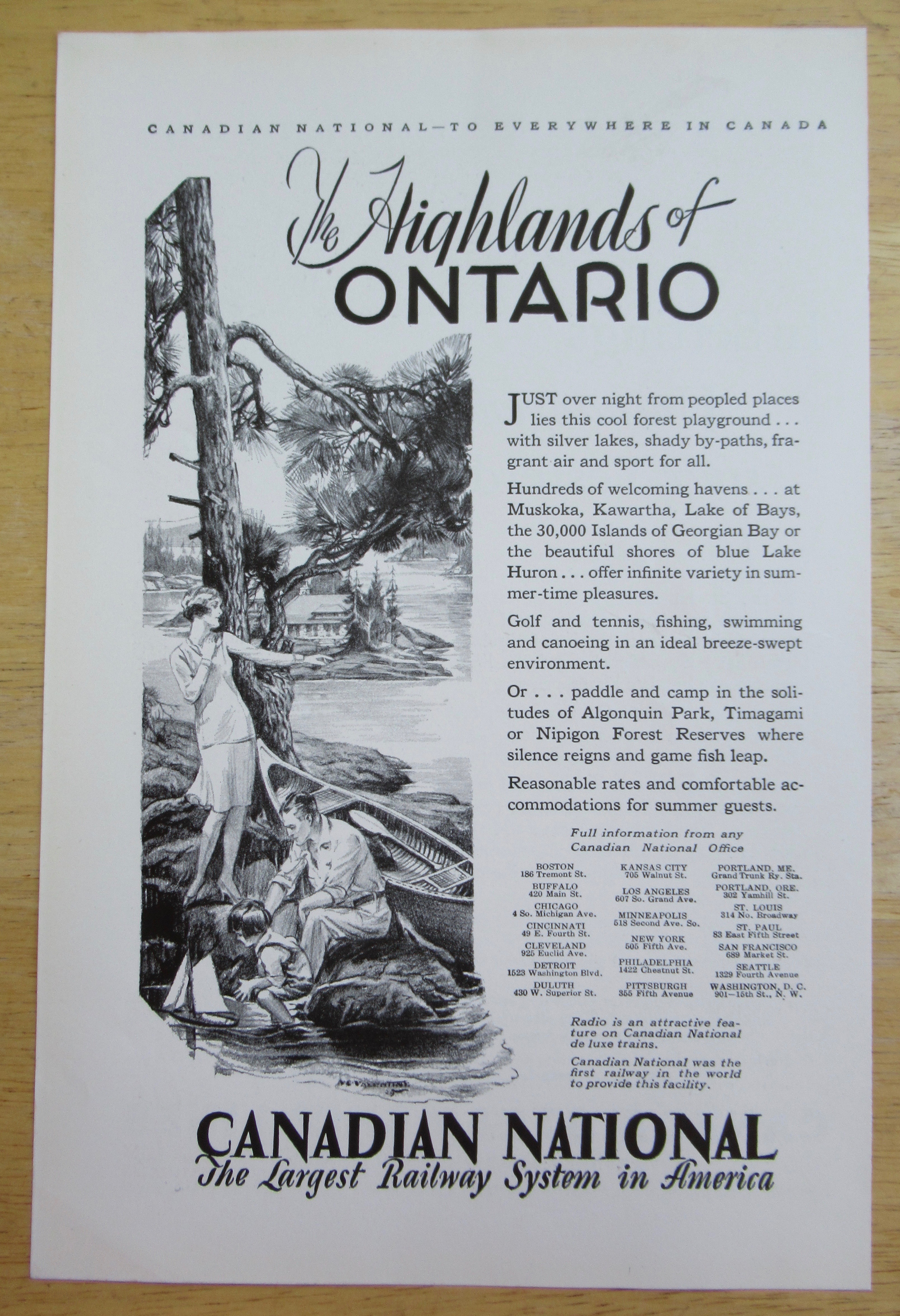 1930 Canadian National with Highlands of Ontario