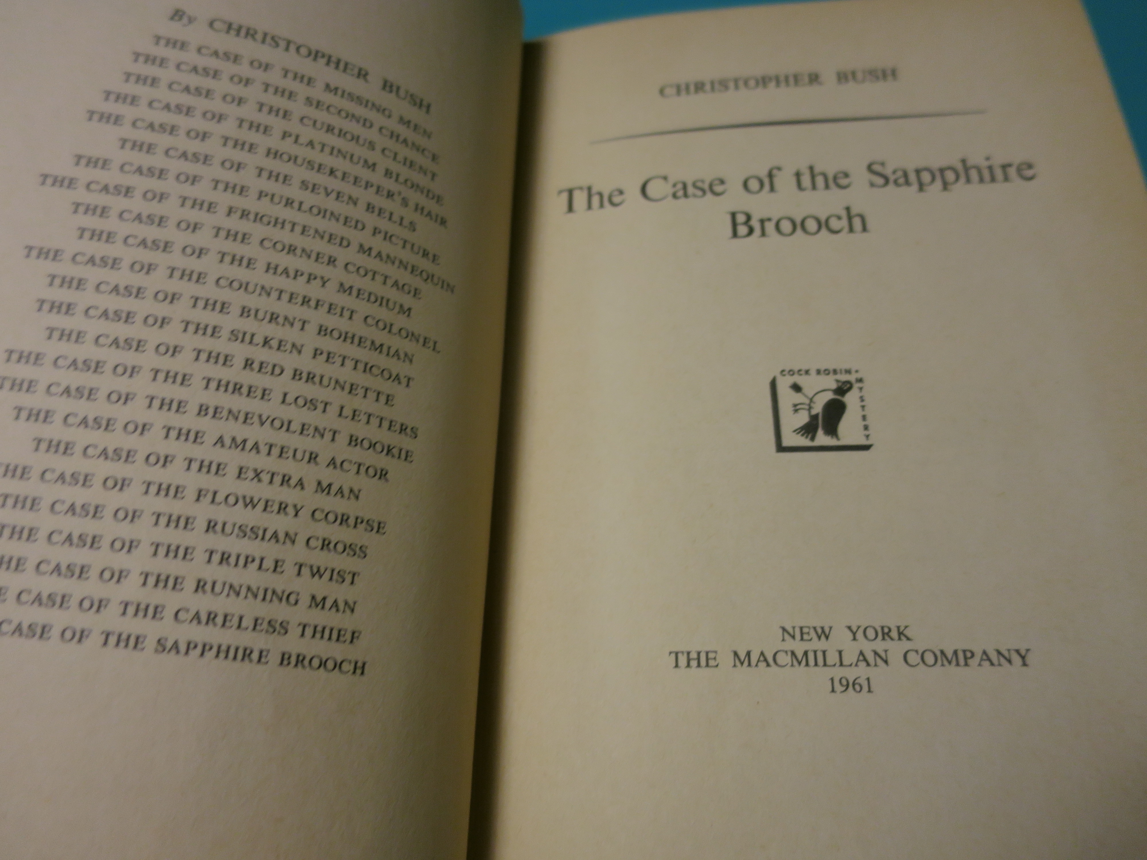 Case of the Sapphire Brooch by Christopher Bush 1961