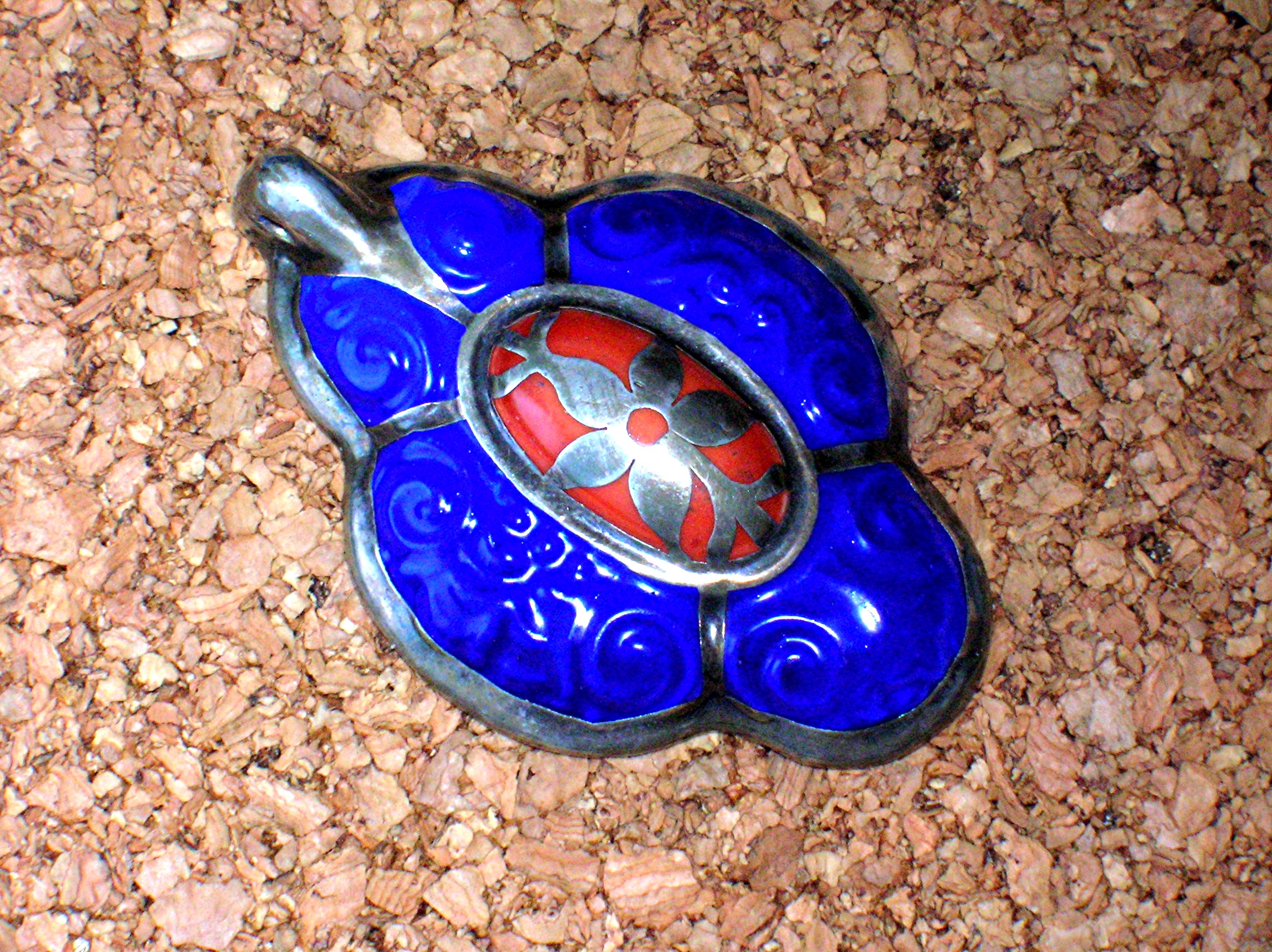 Beautiful Silver & Porcelain European Pendant