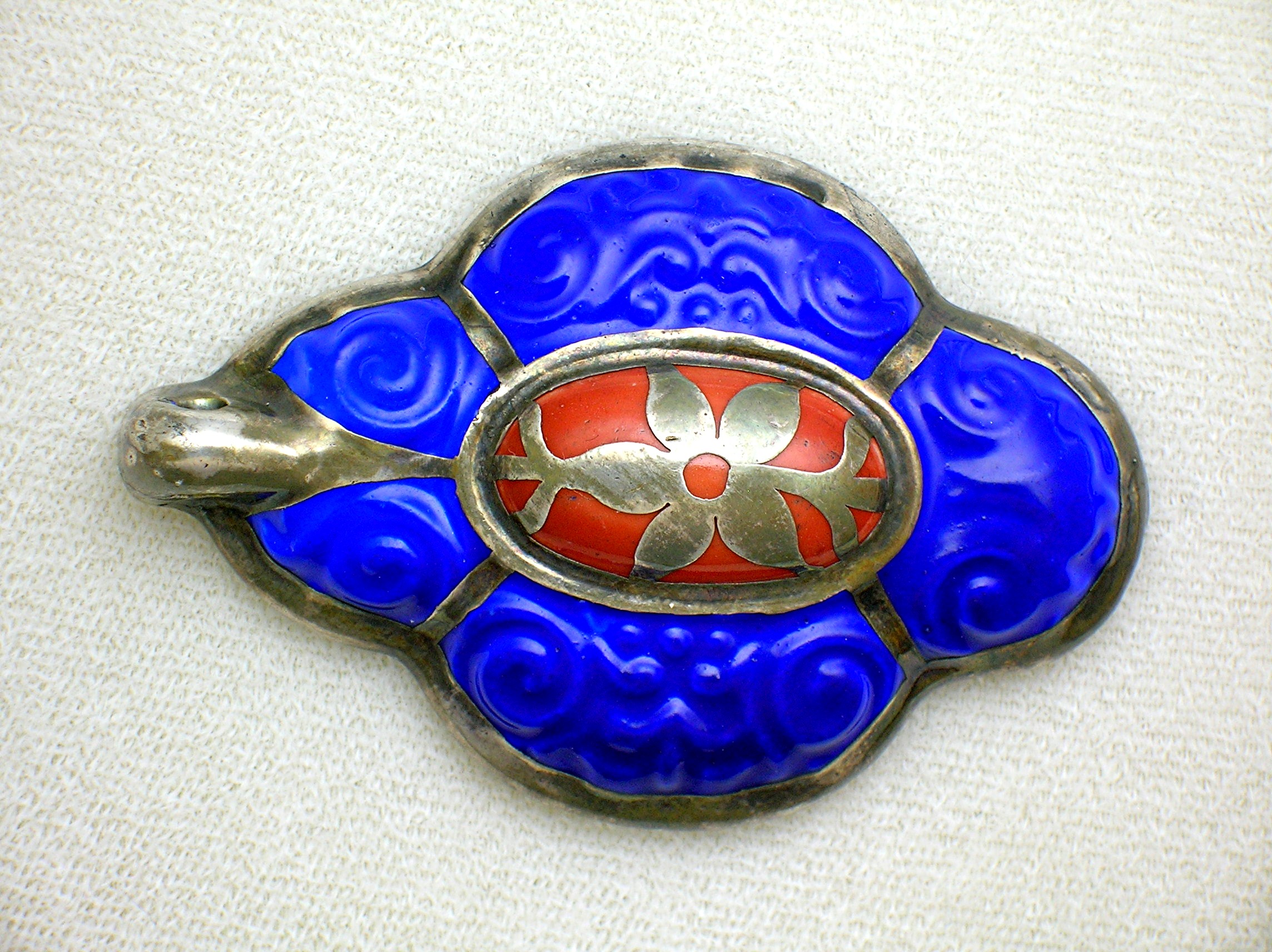 Beautiful Silver & Porcelain European Pendant