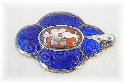 Beautiful Silver & Porcelain European Pendant