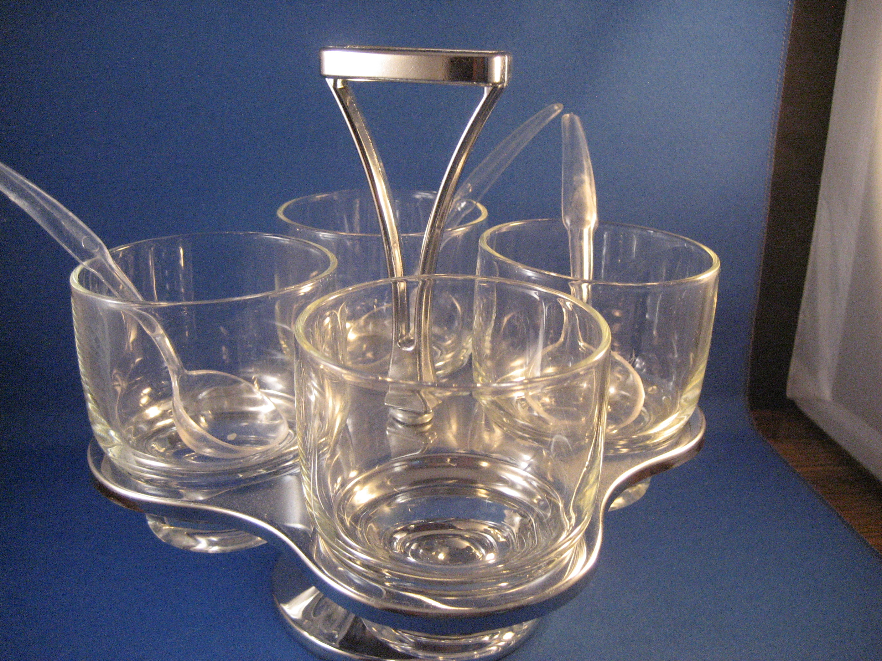 Four Bowl Condiment Holder
