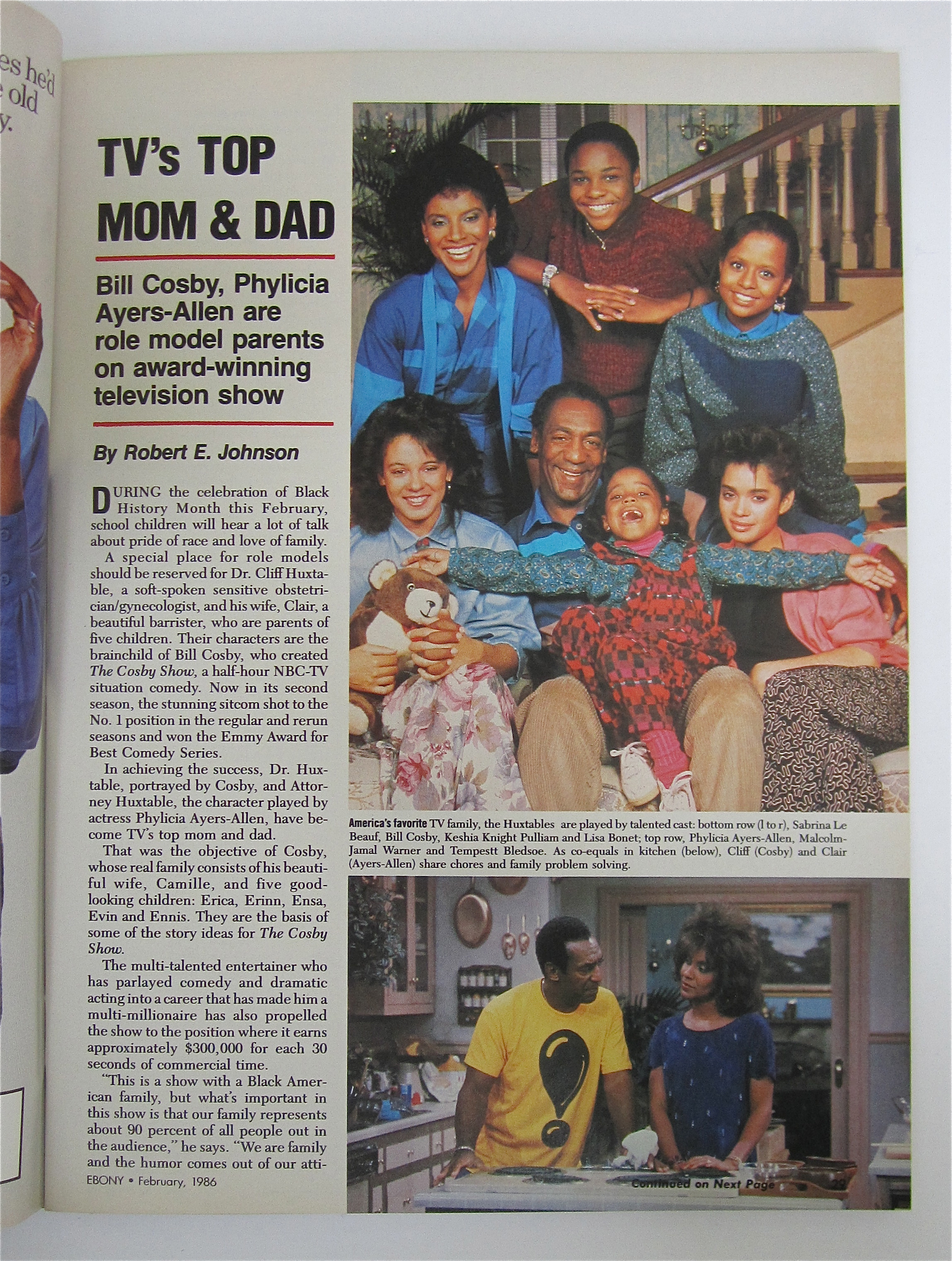 Ebony Magazine February 1986 B Cosby/P Ayers Allen