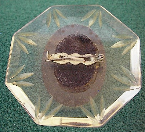 Bakelite/Lucite Cameo Brooch Brooch