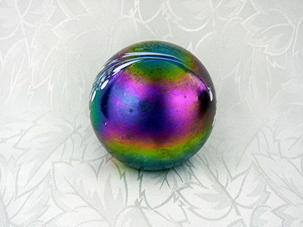 Paperweight Iridescent Blue Green White Mt St Helens As