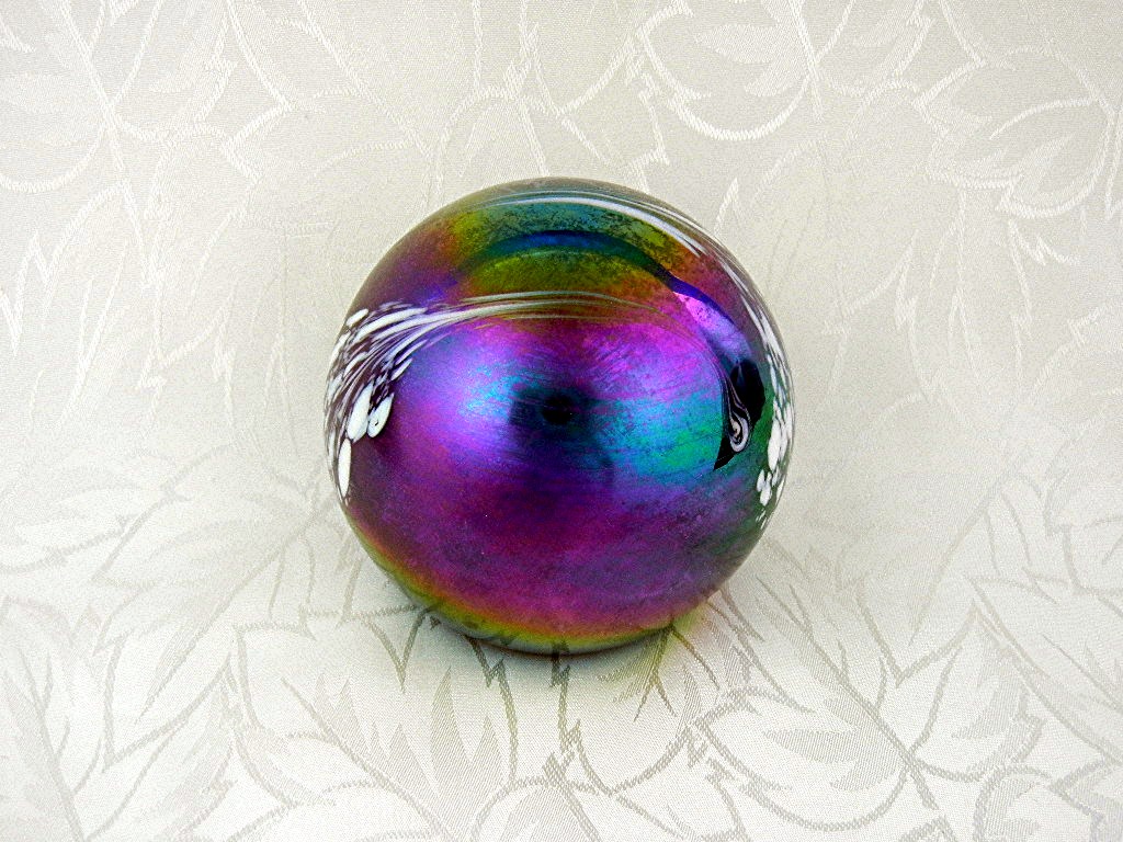 Paperweight Iridescent Blue Green White Mt St Helens As