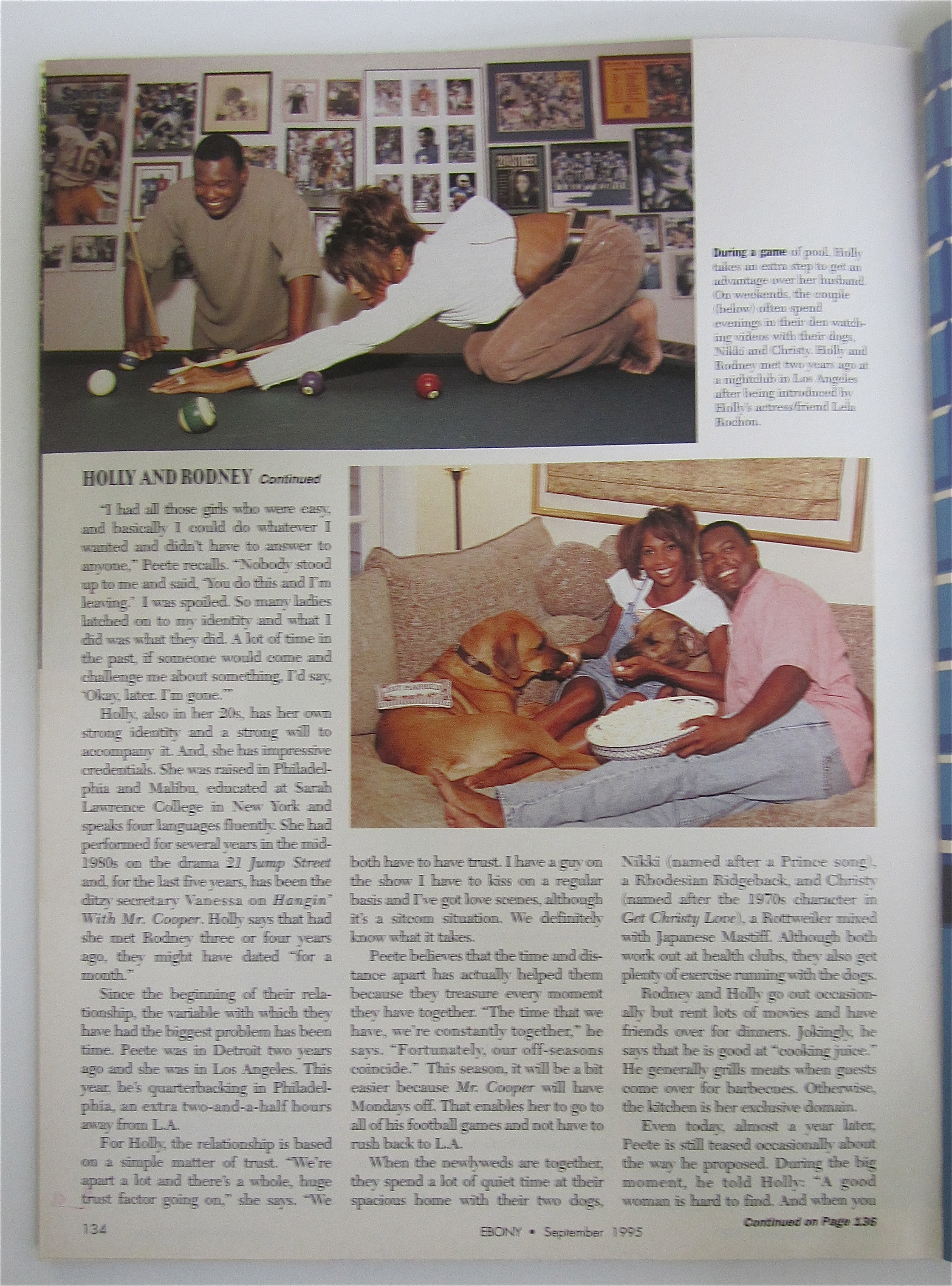 Ebony Magazine September 1995 Holly & Rodney Peete