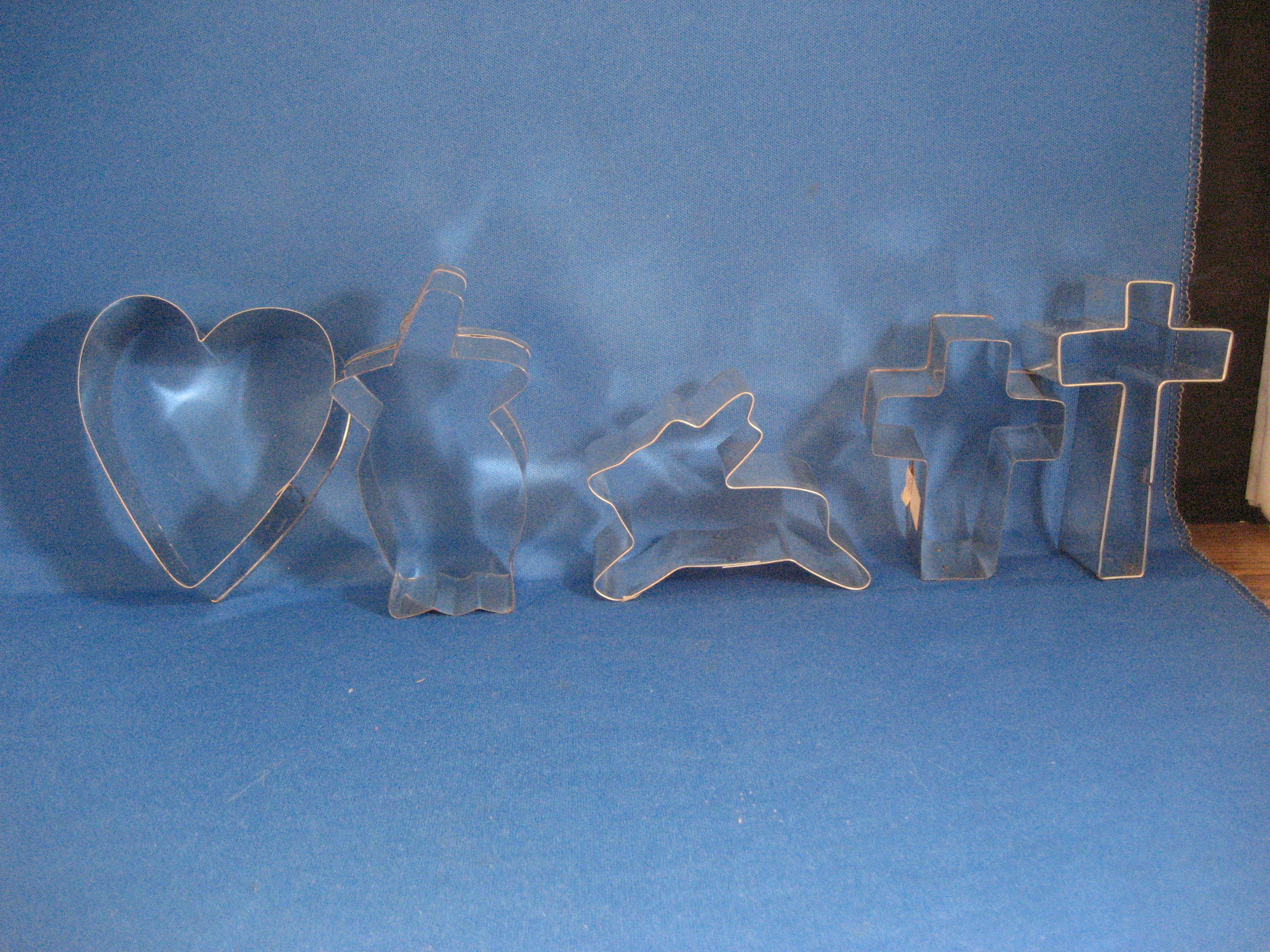 Five Aluminun Cookie Cutters
