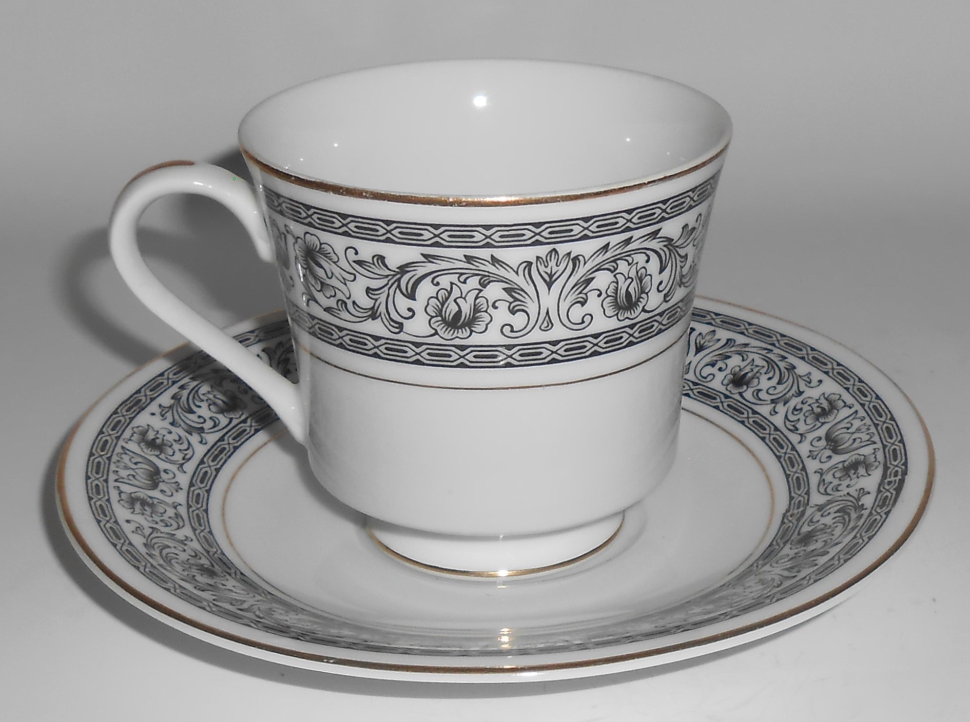 Bristol China Gold Band Tribute Cup & Saucer Set